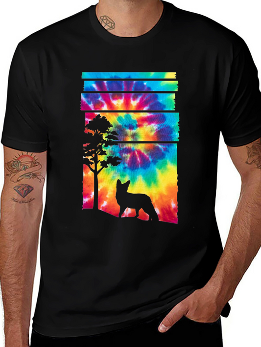 Tie-Dye Fox Silhouette Graphic Tee