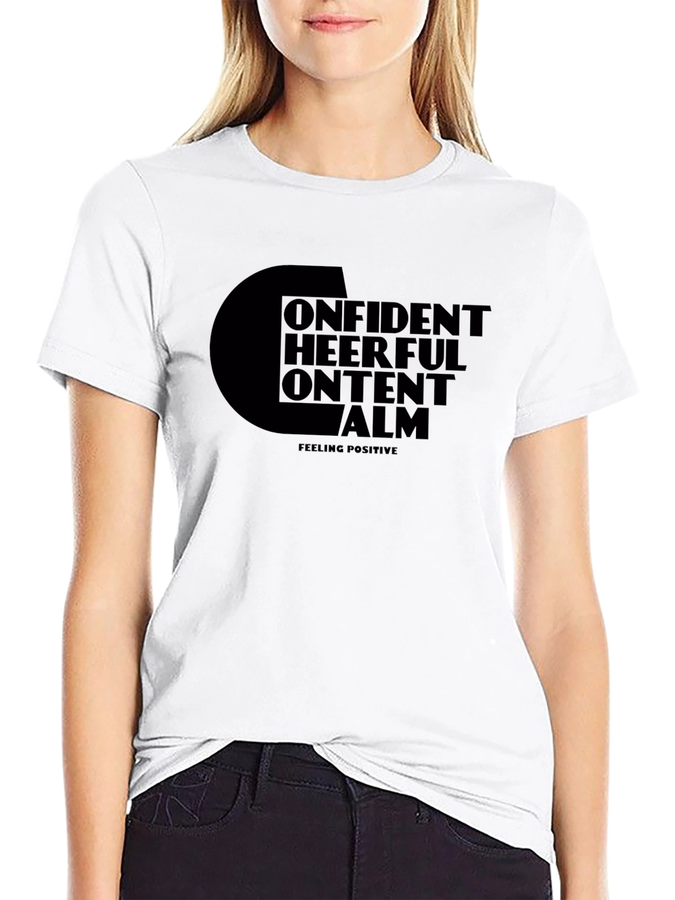 Positive Affirmation T-Shirt - Confident Cheerful Content