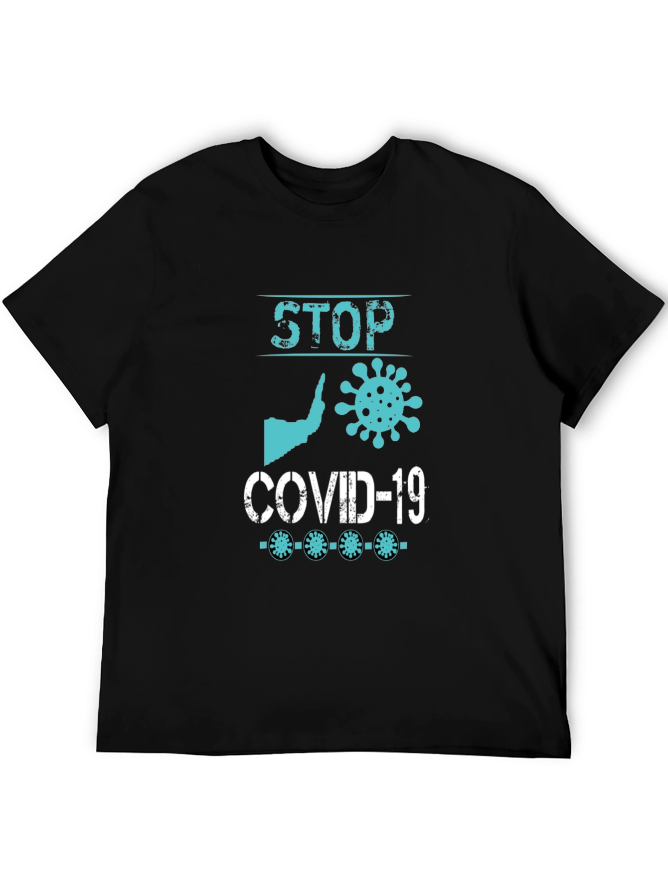 Stop Covid-19 Black Graphic T-Shirt