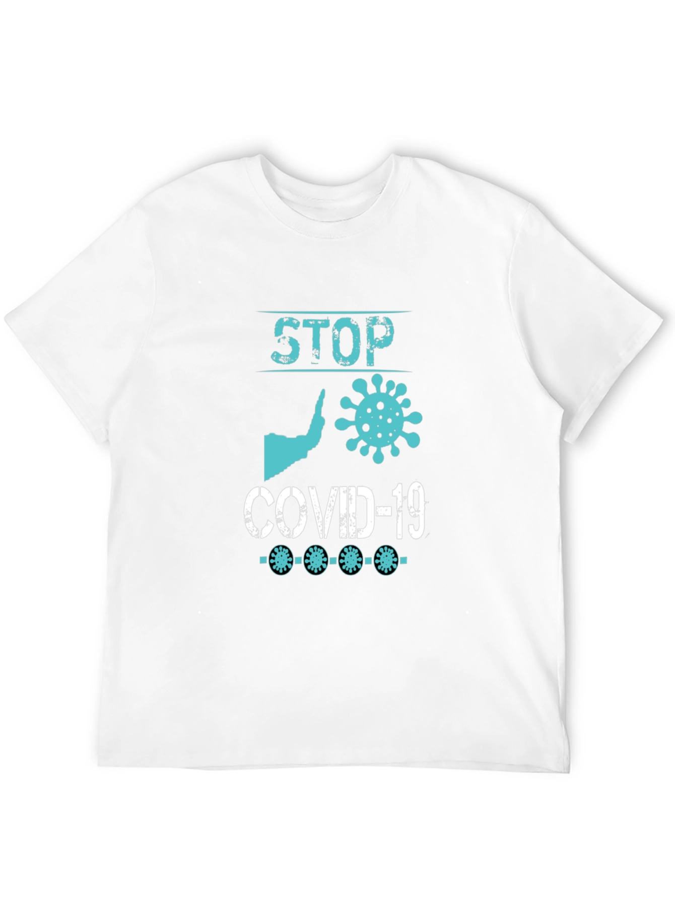 Stop Covid-19 Black Graphic T-Shirt