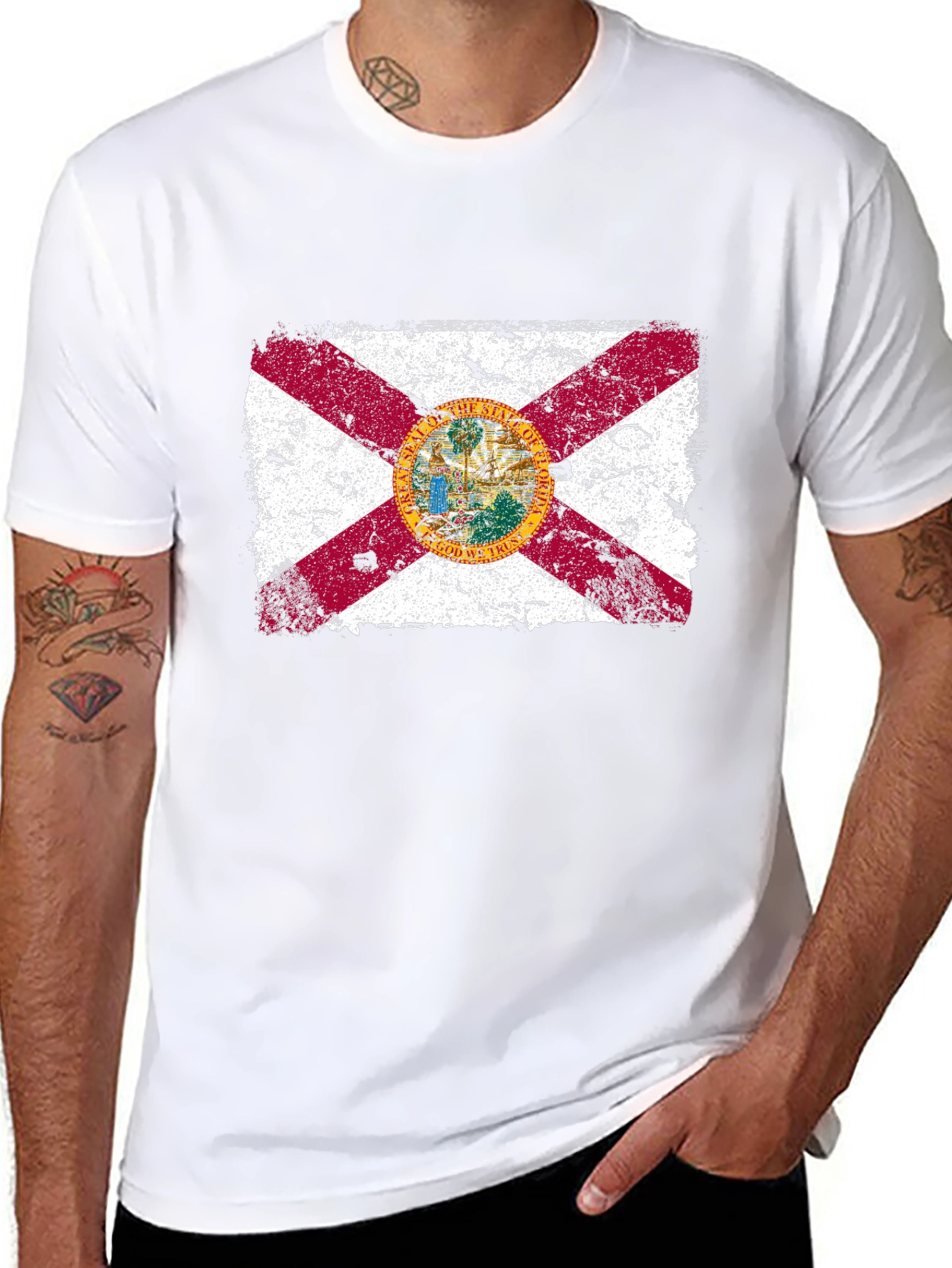 Florida Flag T-Shirt - Distressed Design
