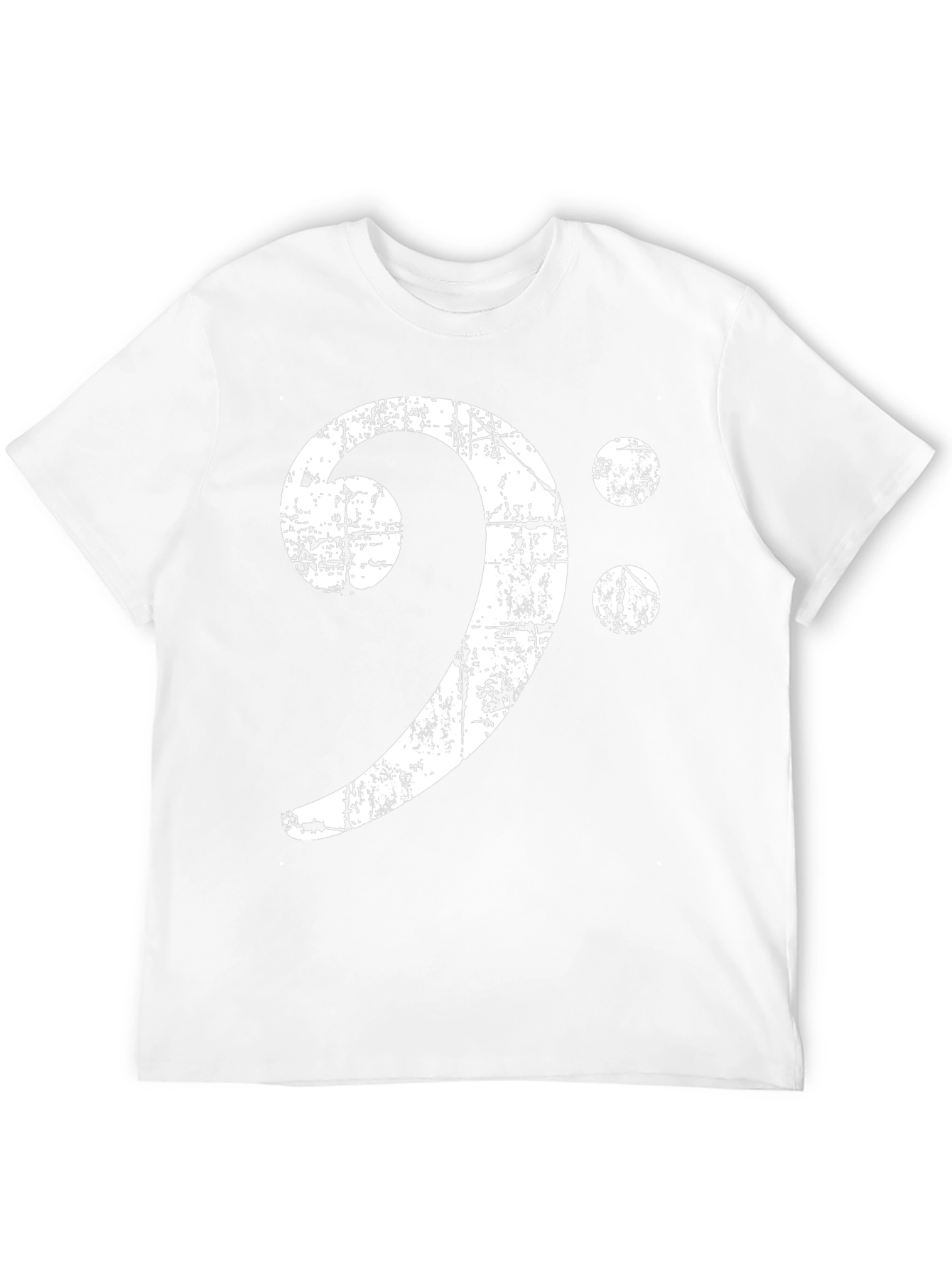 Bass Clef Distressed T-Shirt - Music Lover Tee