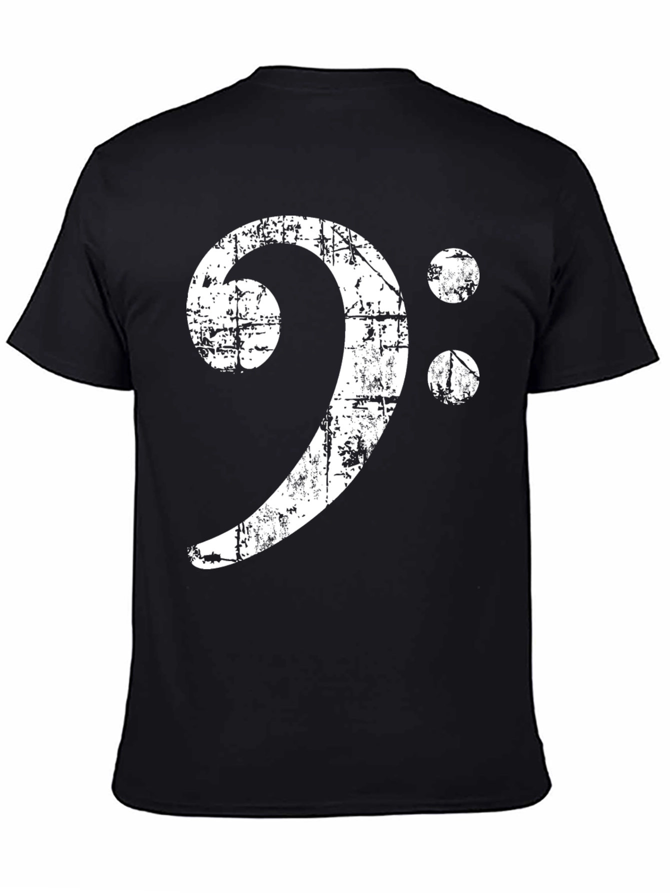 Bass Clef Distressed T-Shirt - Music Lover Tee