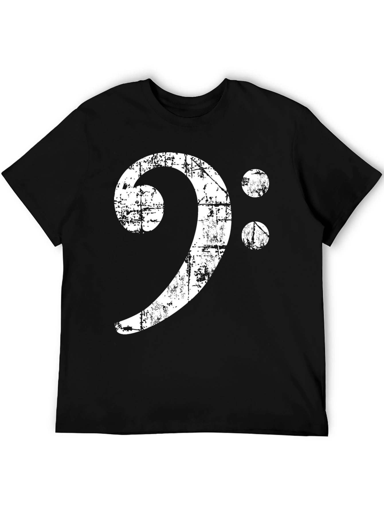 Bass Clef Distressed T-Shirt - Music Lover Tee