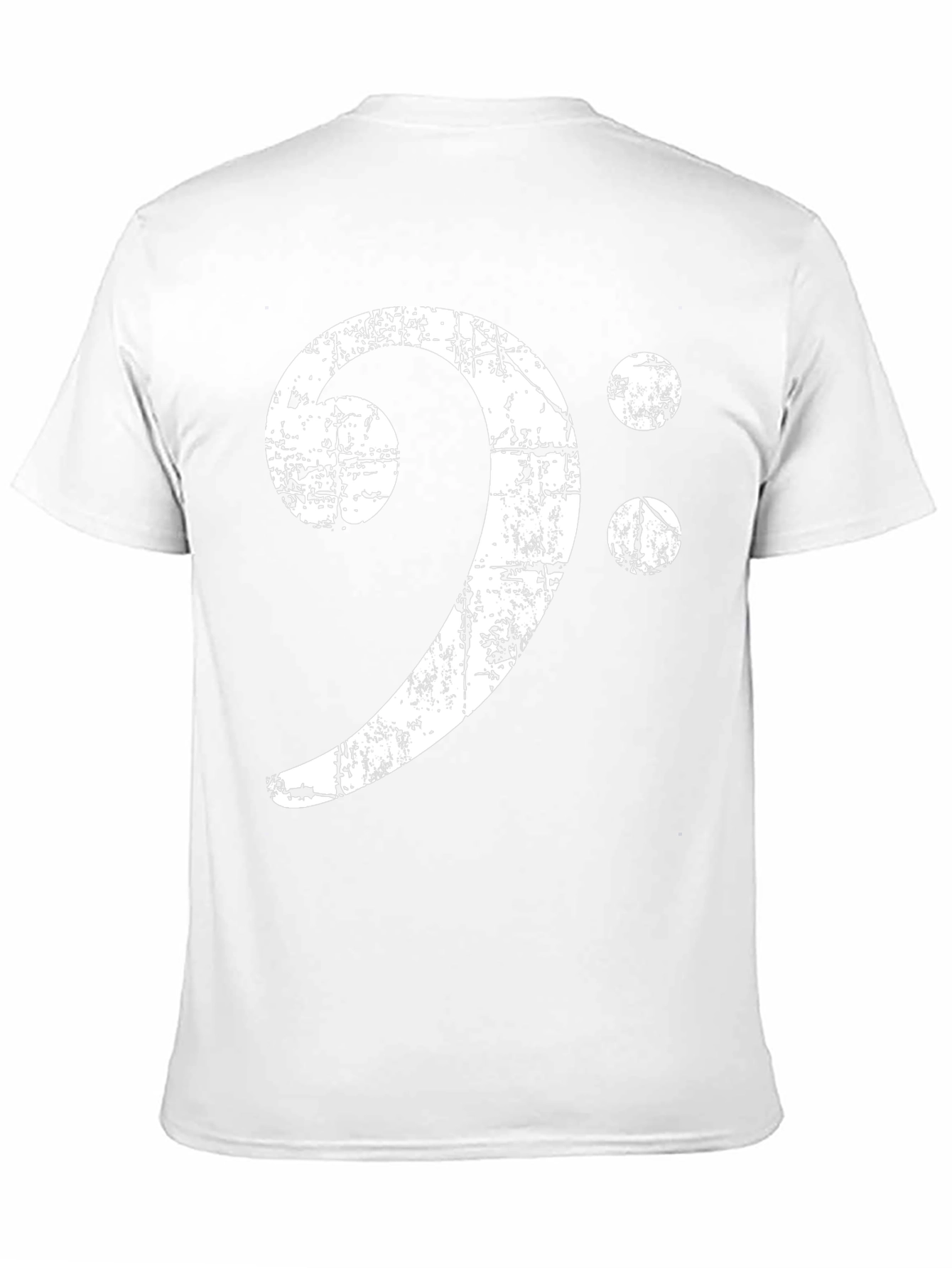 Bass Clef Distressed T-Shirt - Music Lover Tee
