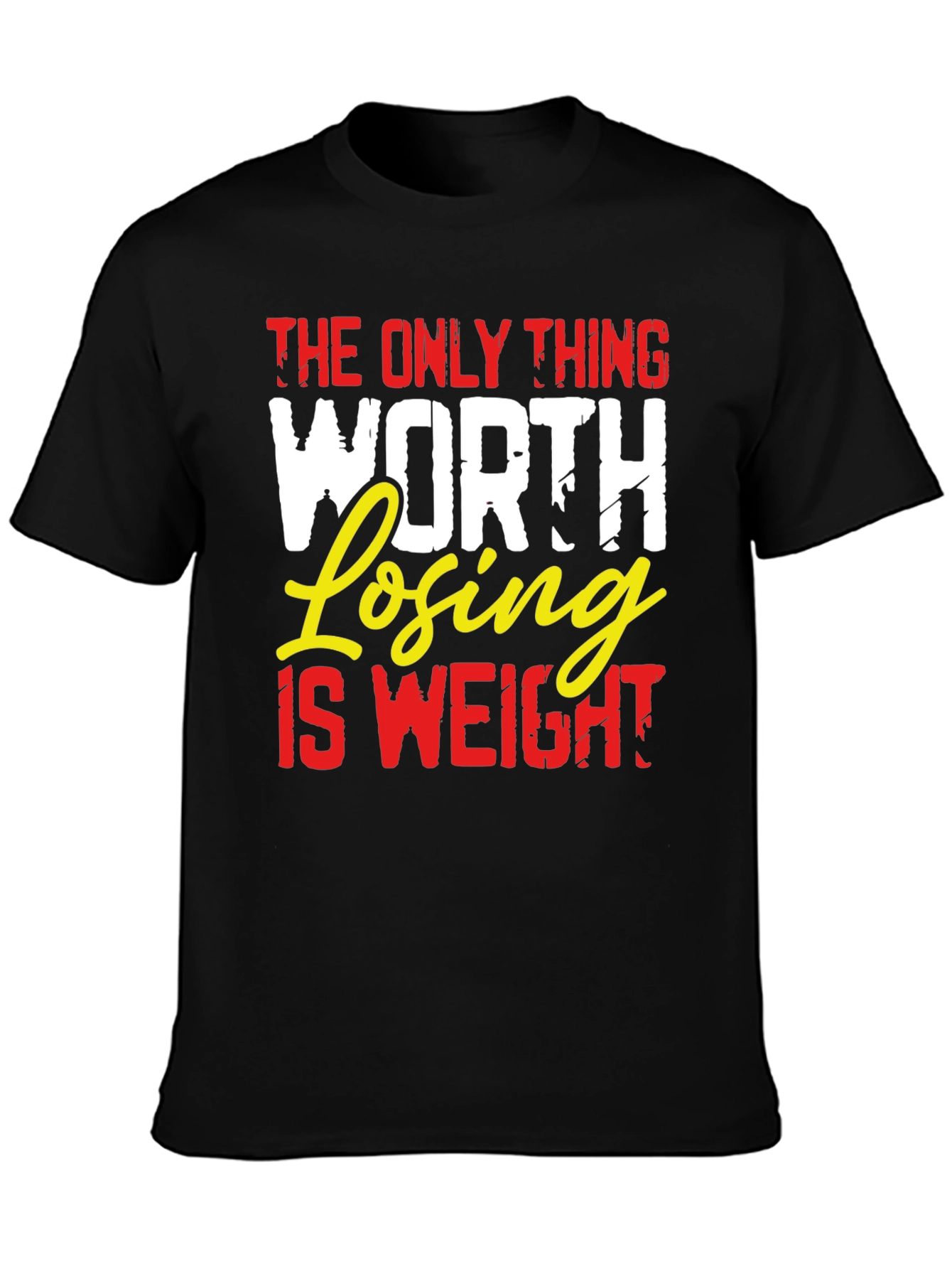 Weight Loss Motivation Black Graphic T-Shirt