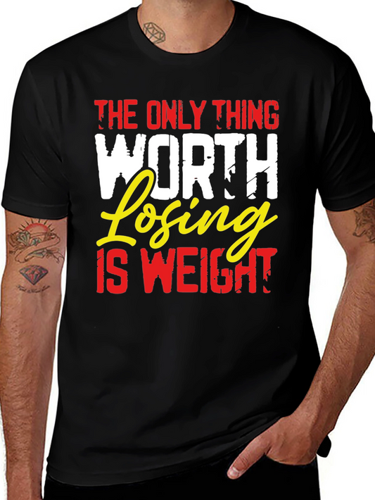 Weight Loss Motivation Black Graphic T-Shirt