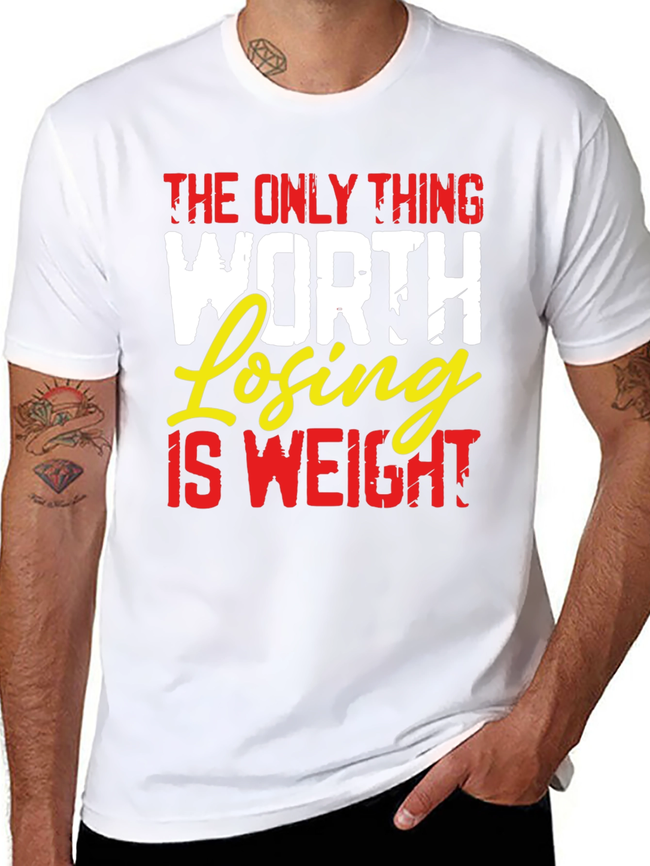 Weight Loss Motivation Black Graphic T-Shirt