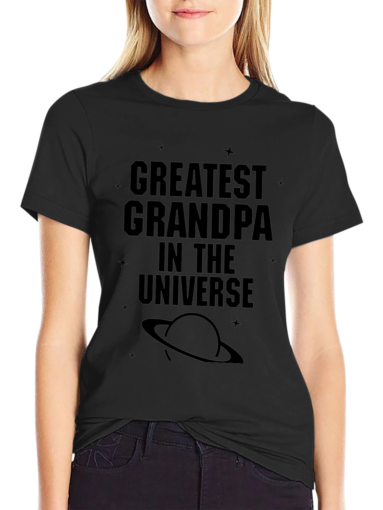 Greatest Grandpa in the Universe Black T-Shirt