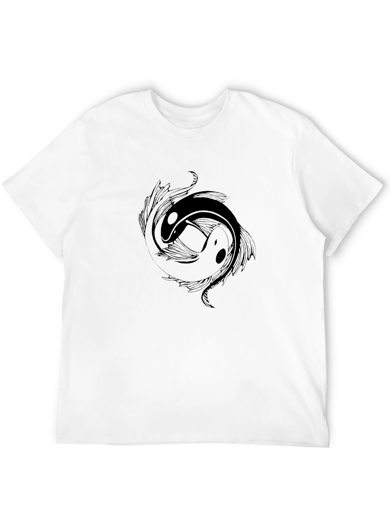 Yin Yang Koi Fish Graphic Tee - Black