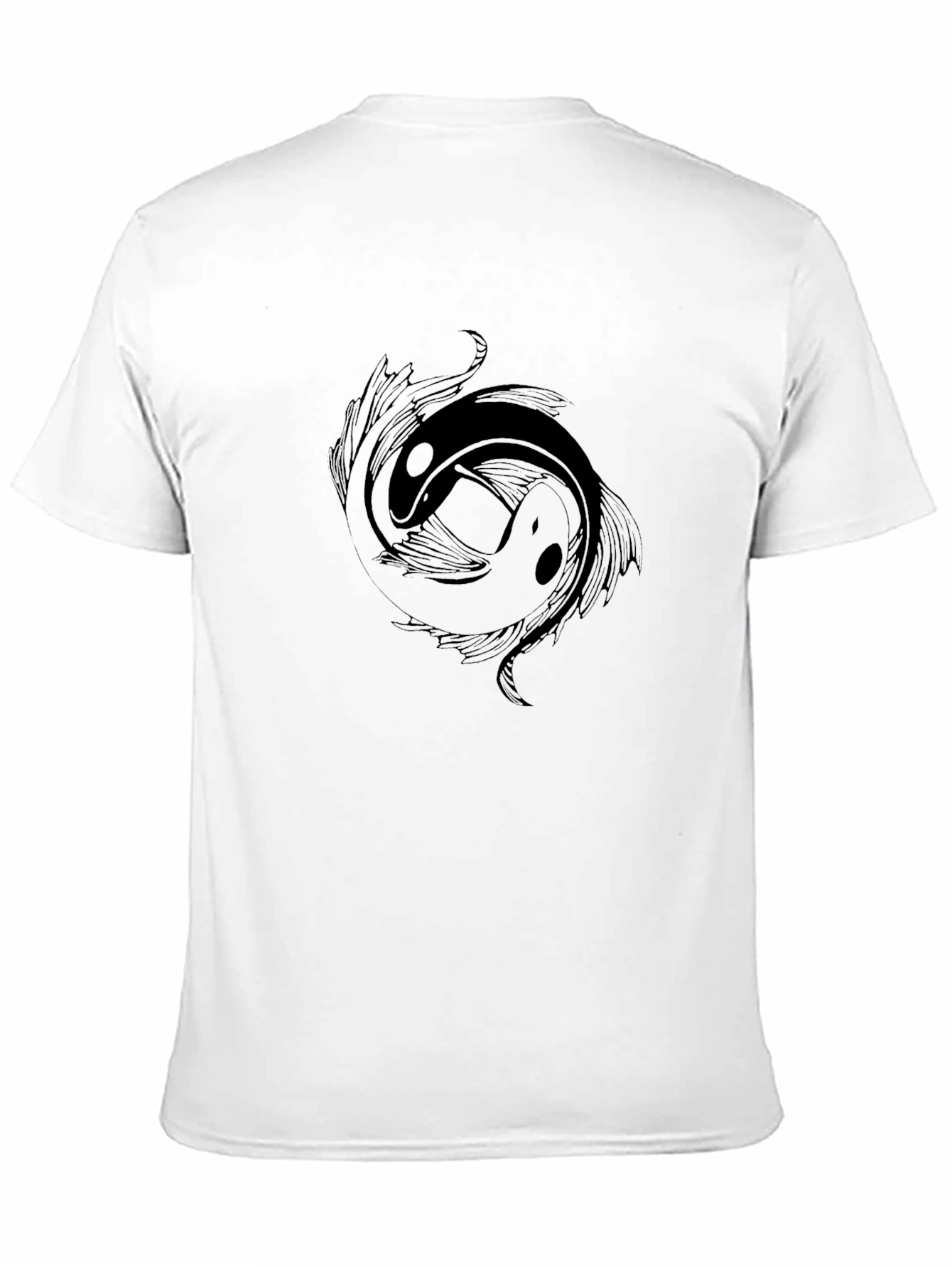 Yin Yang Koi Fish Graphic Tee - Black