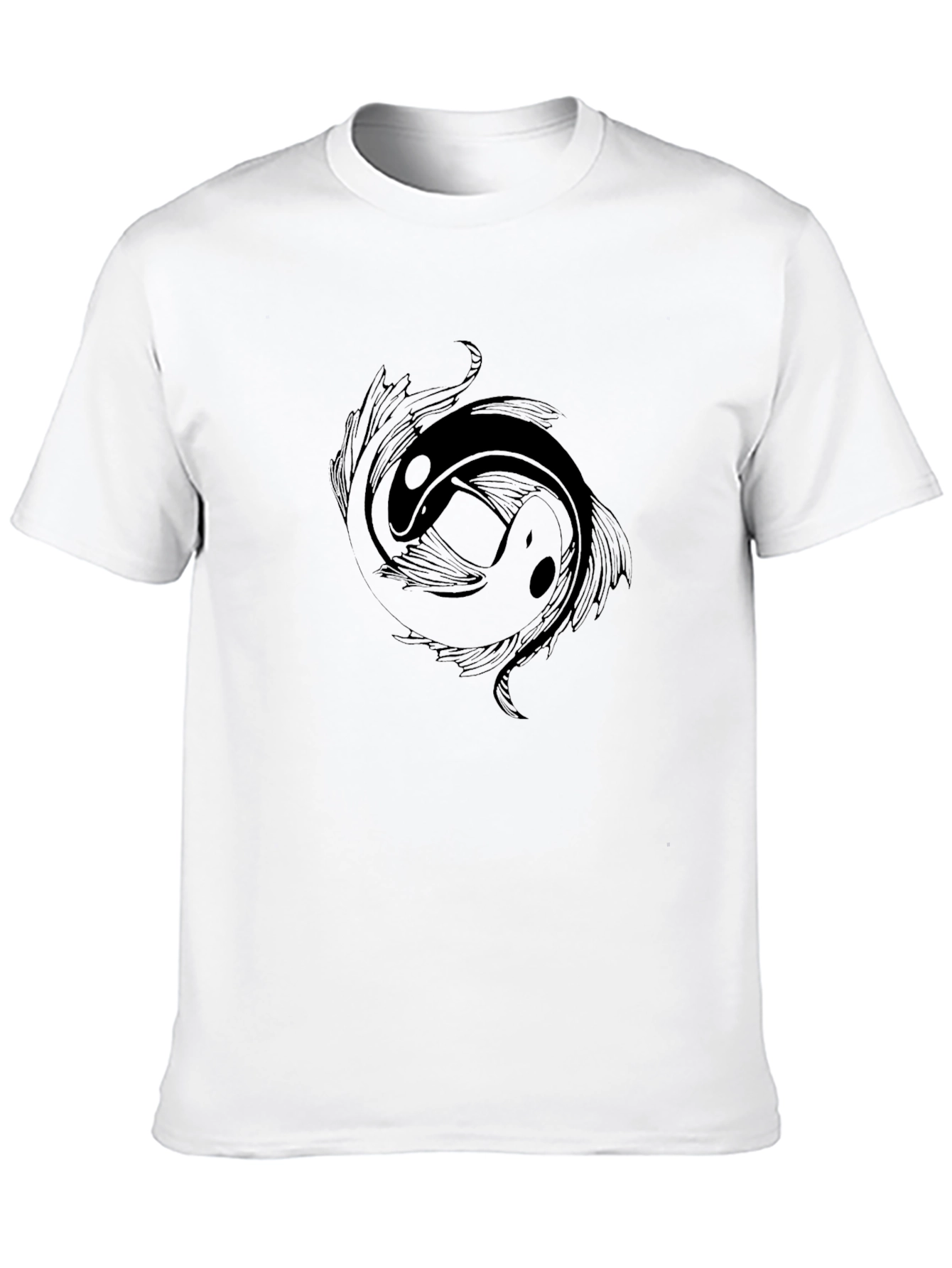 Yin Yang Koi Fish Graphic Tee - Black