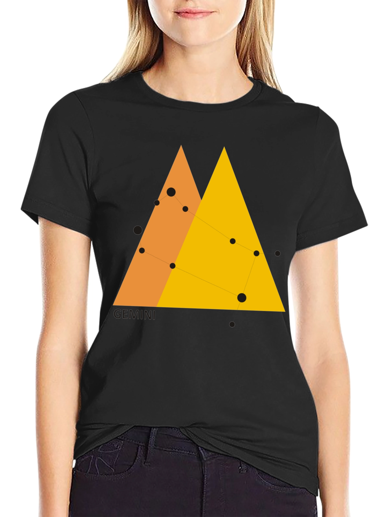 Gemini Constellation Graphic Tee - Black