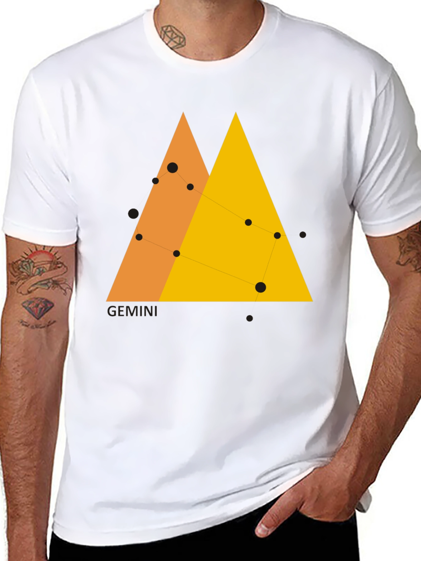 Gemini Constellation Graphic Tee - Black