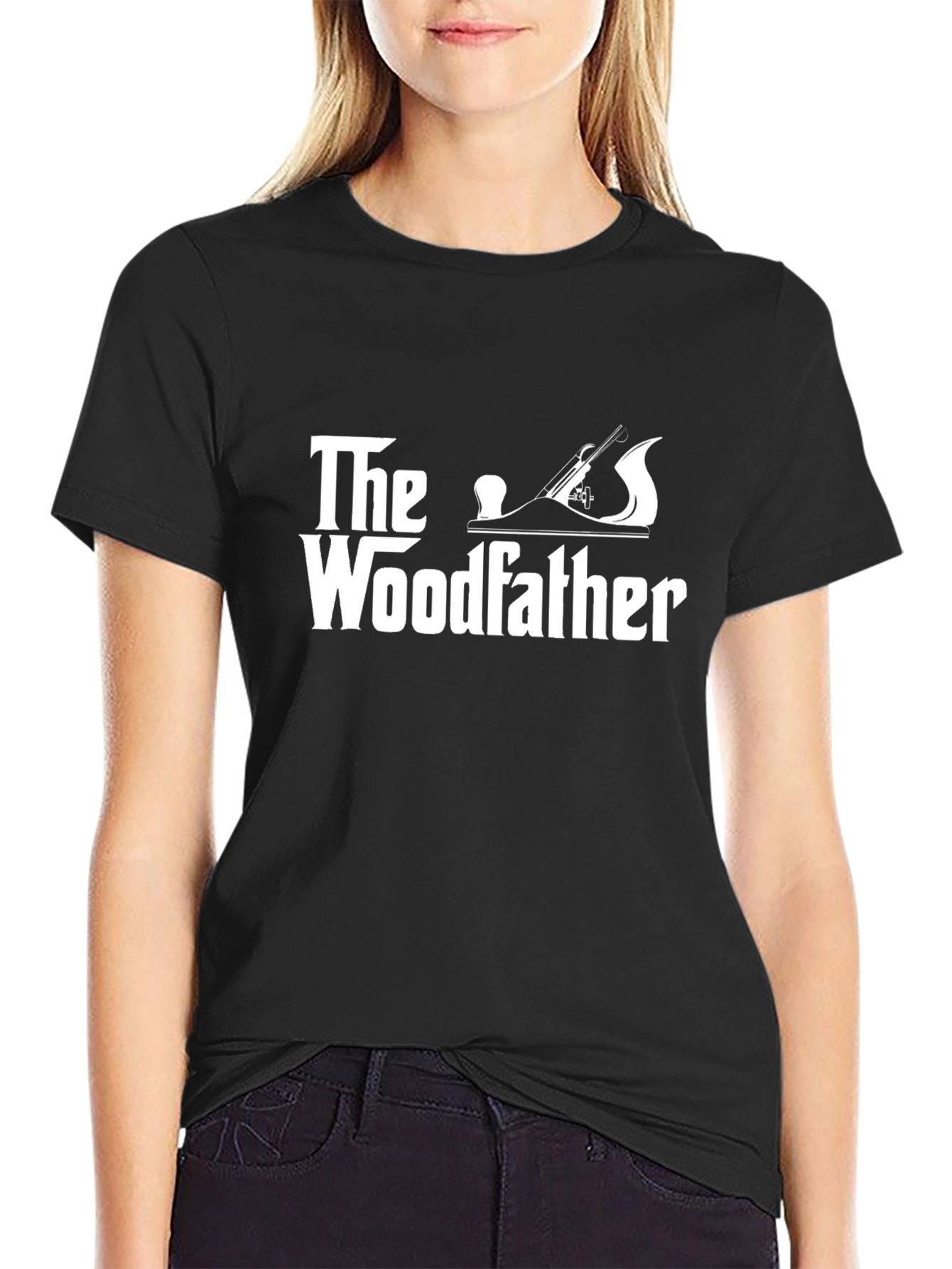 The Woodfather Black T-Shirt - Woodworking Humor