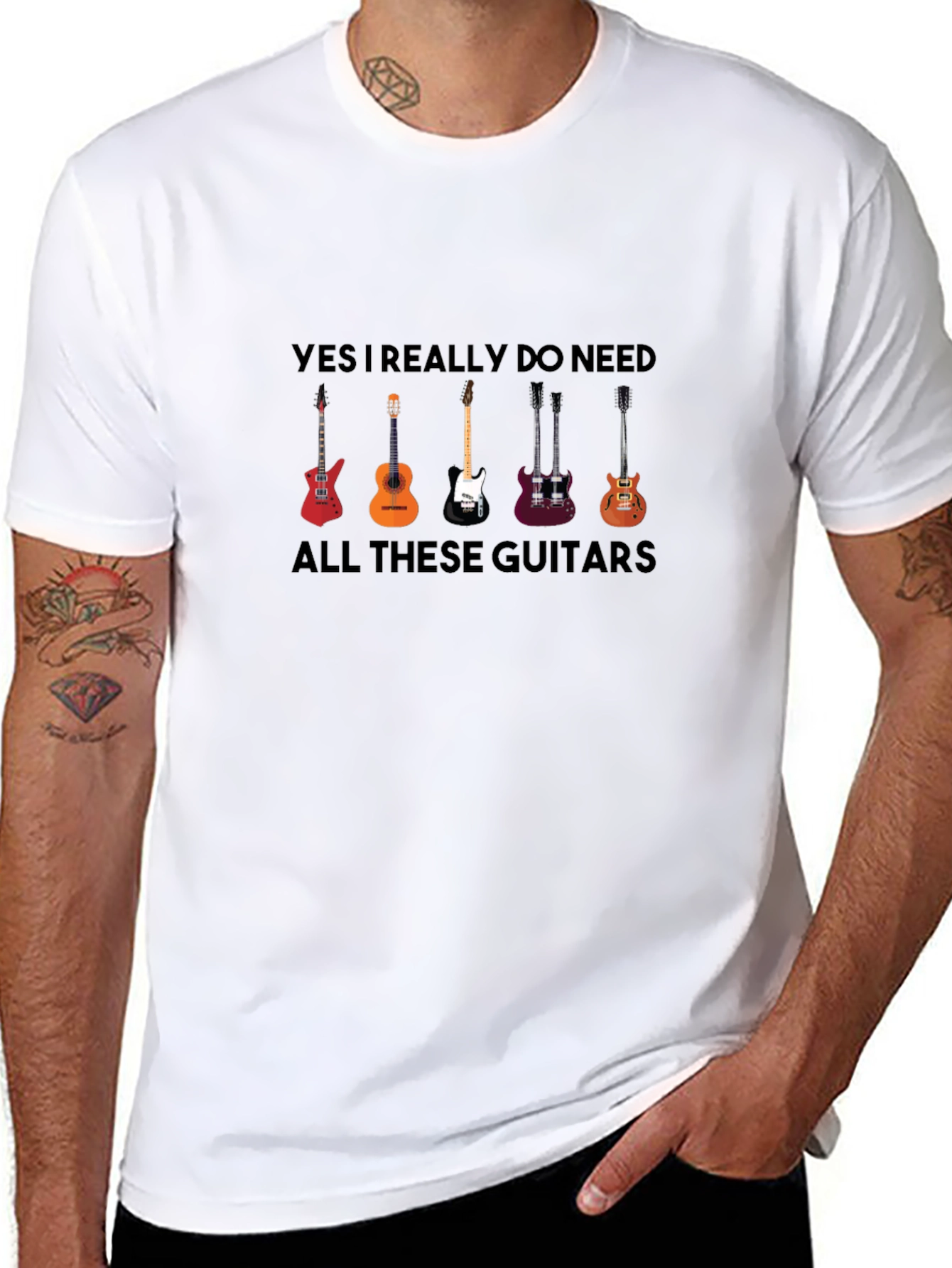 Guitar Lover T-Shirt: Yes I Need All These Guitars!