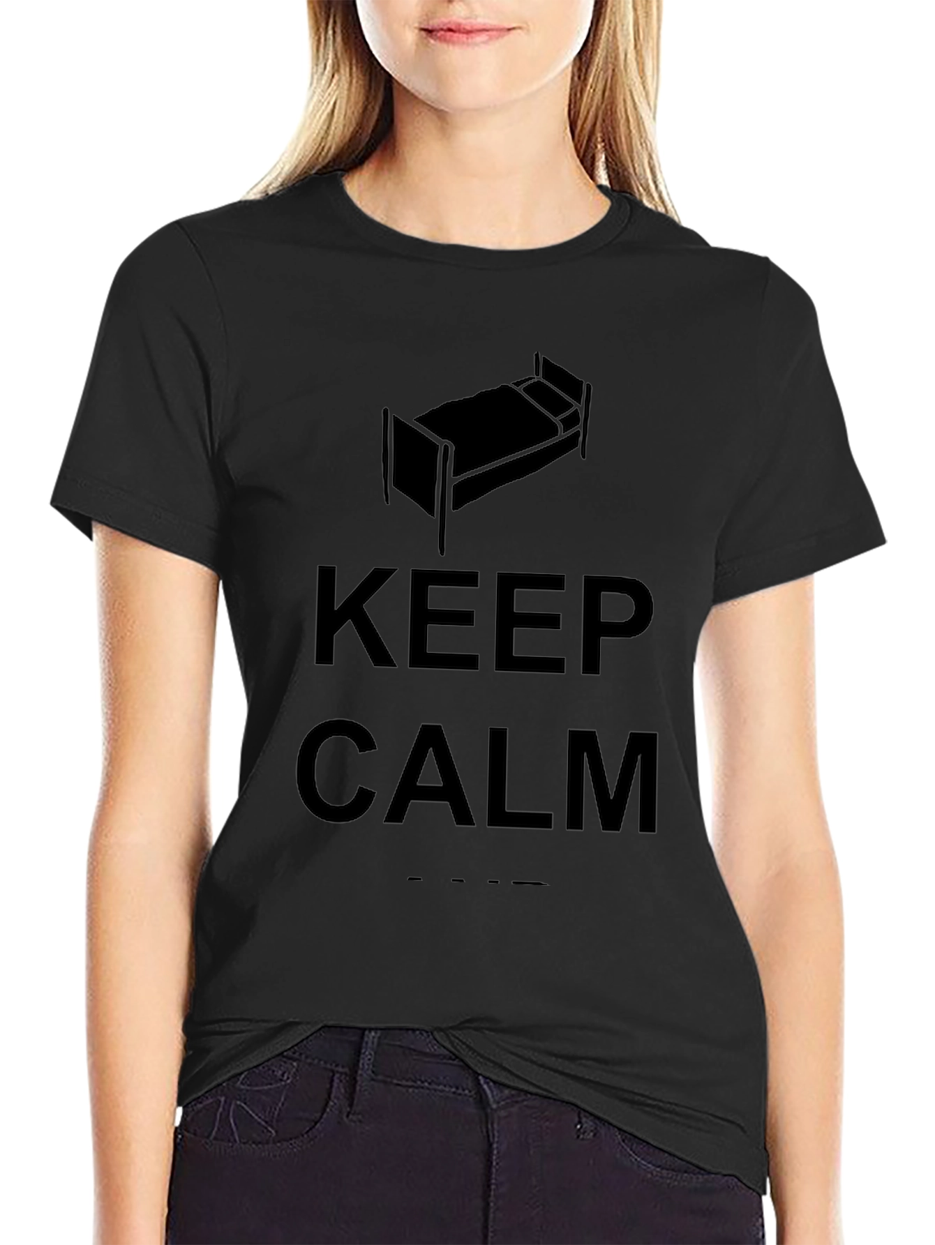Keep Calm Bedtime Black Graphic Tee