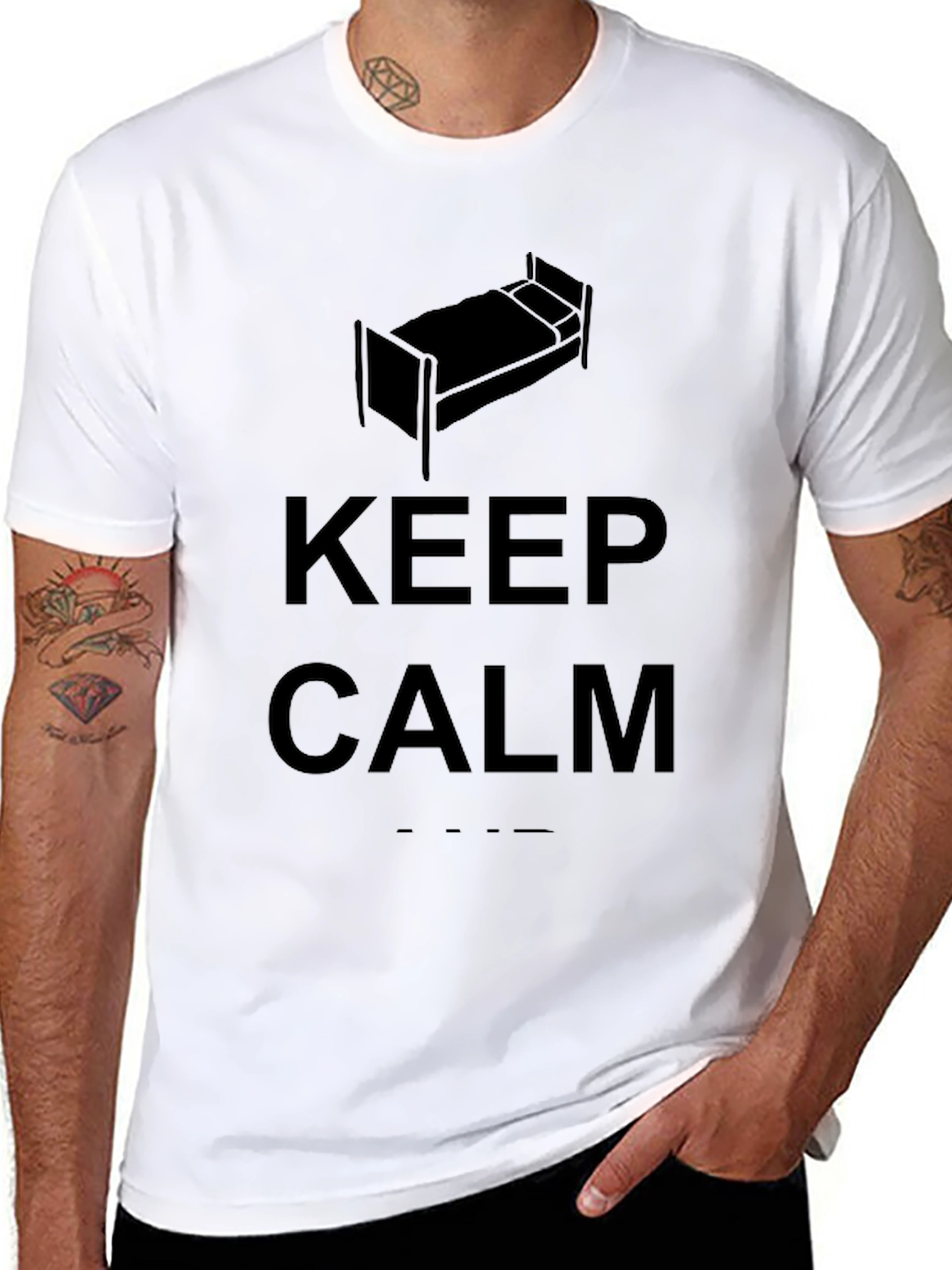 Keep Calm Bedtime Black Graphic Tee