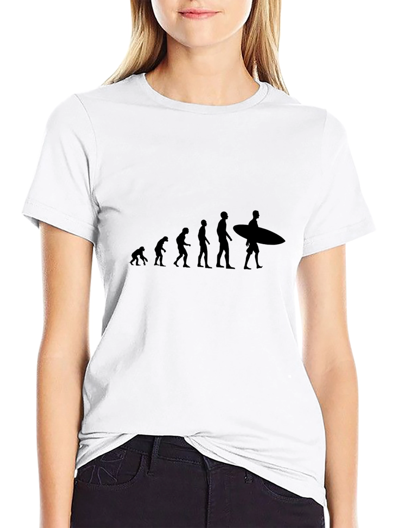 Evolution of Surfing Black T-Shirt