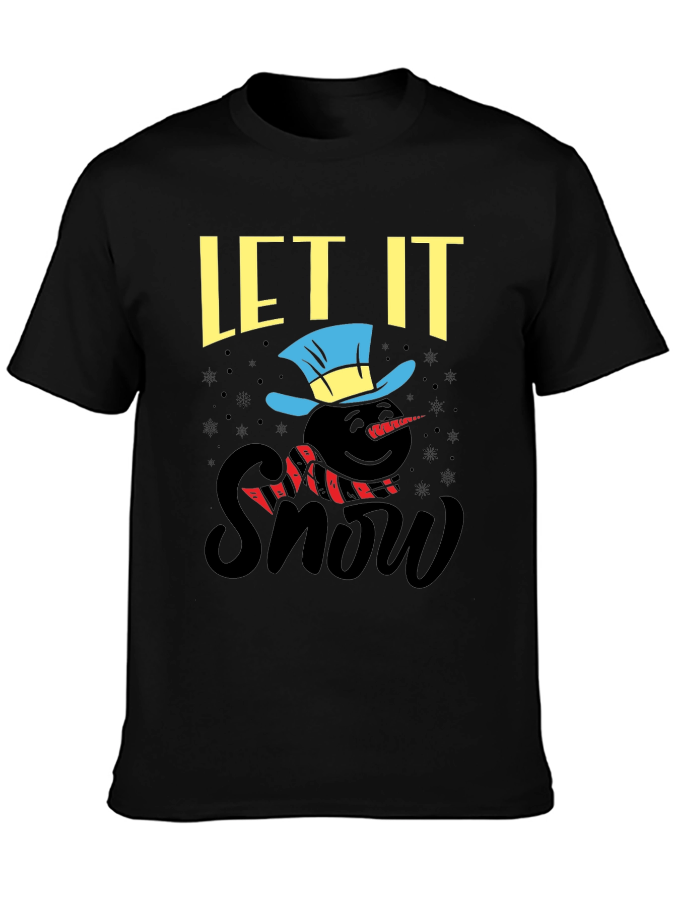 Let It Snow Black Graphic Tee
