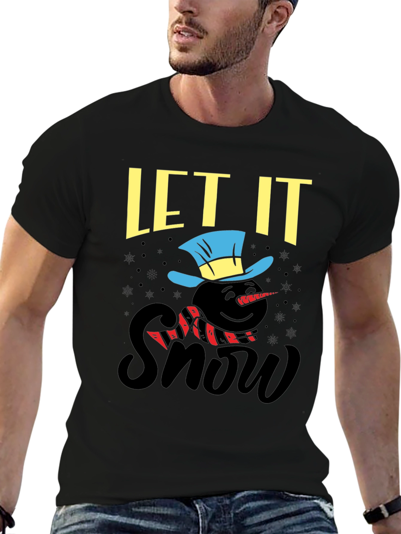 Let It Snow Black Graphic Tee