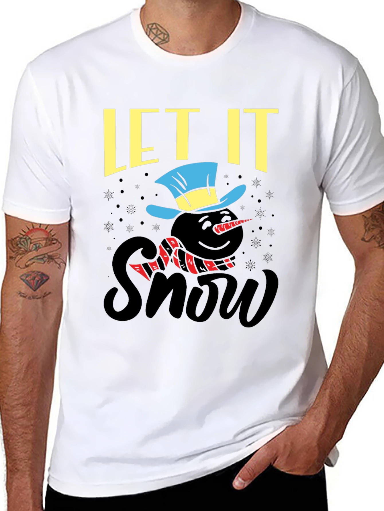 Let It Snow Black Graphic Tee