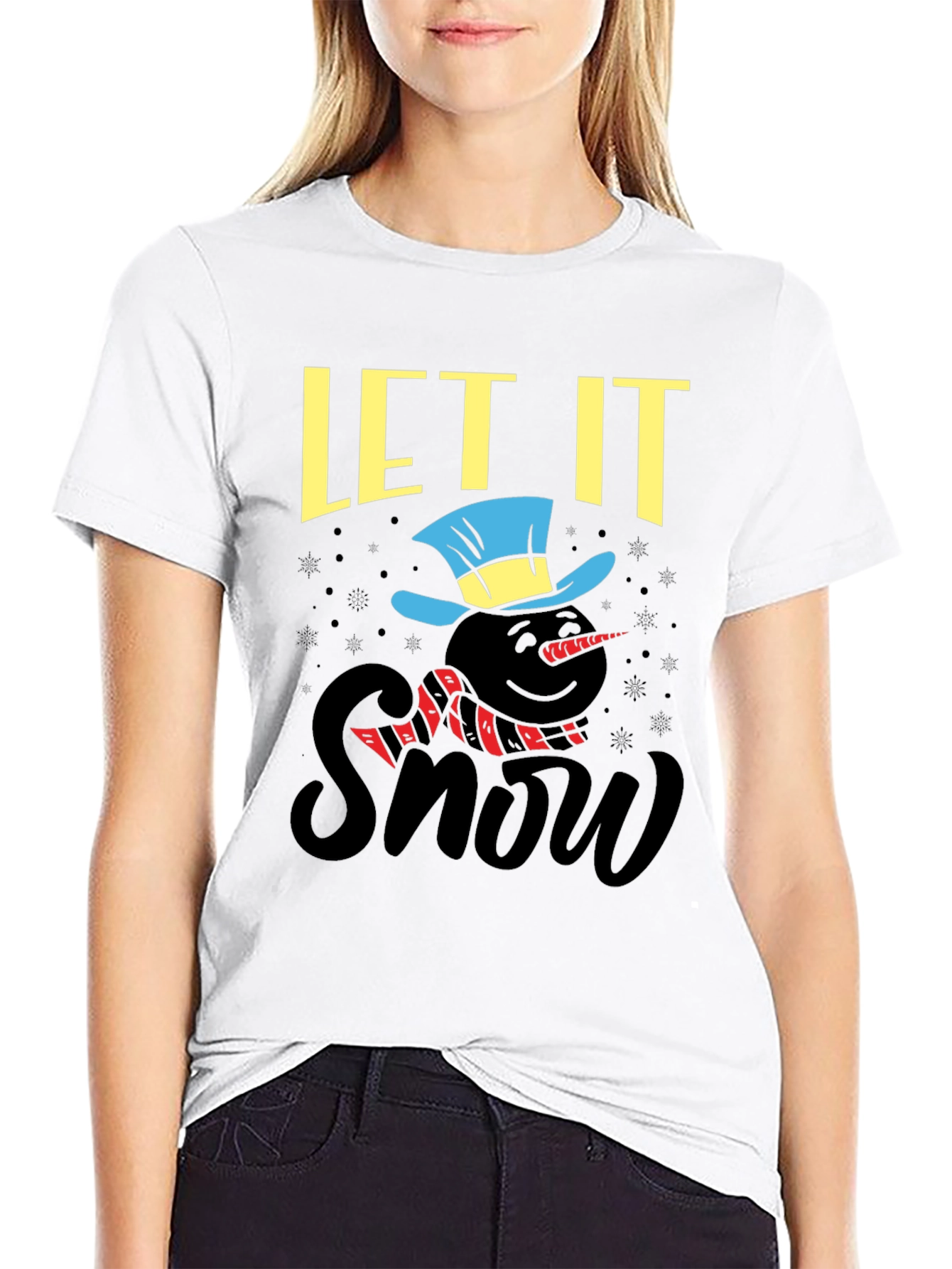 Let It Snow Black Graphic Tee