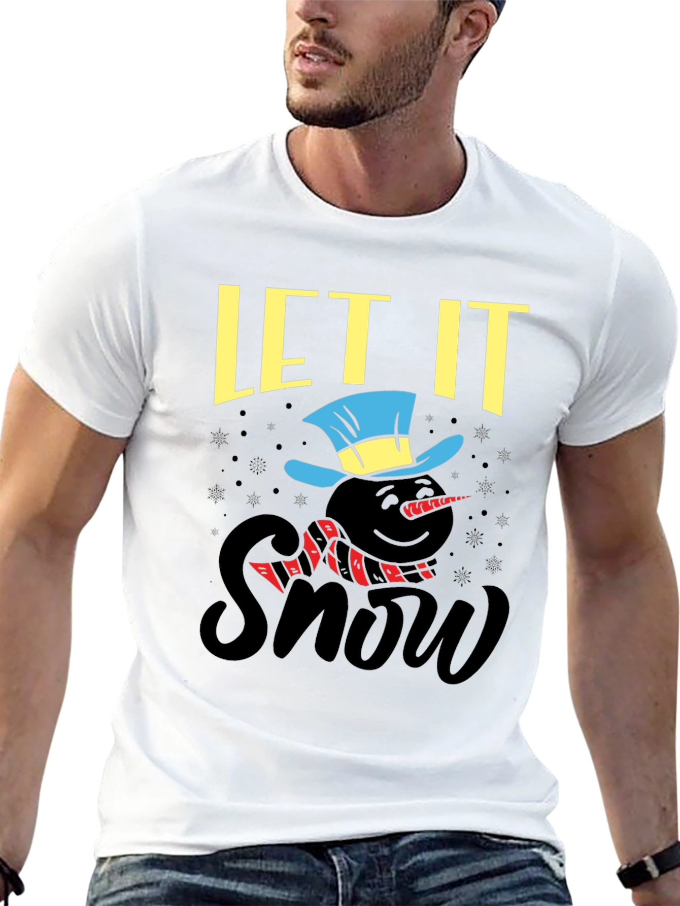 Let It Snow Black Graphic Tee
