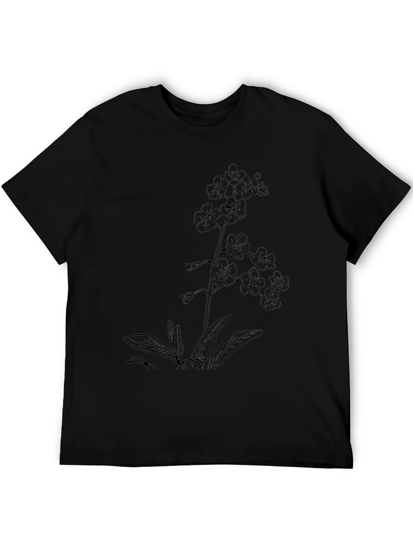 Botanical Graphic Tee - Black Casual Wear