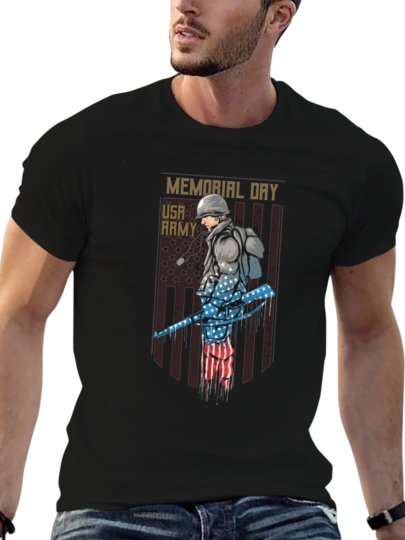 Memorial Day USA Army Graphic Tee