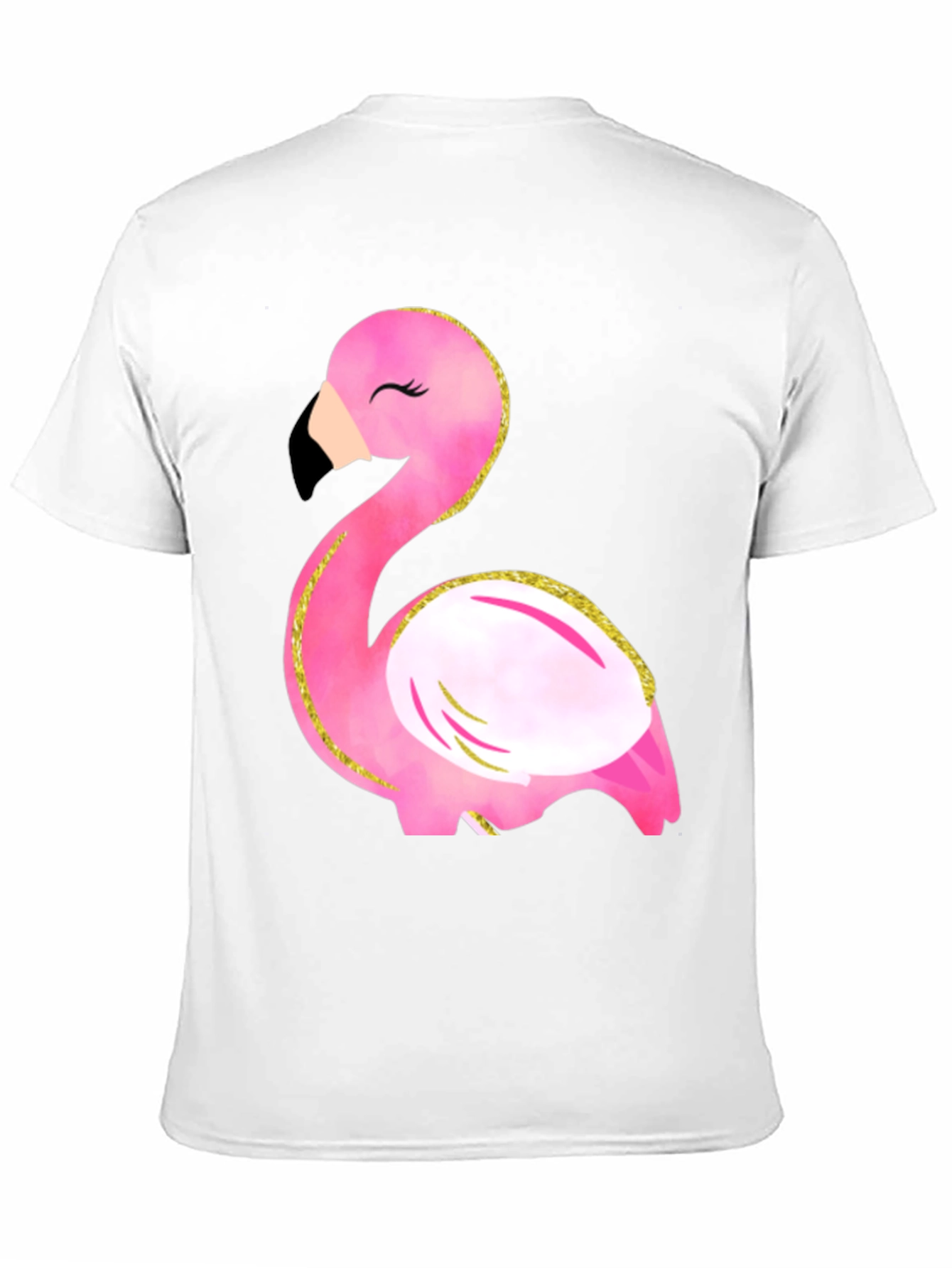 Fun Flamingo Graphic Tee - Black Cotton T-Shirt