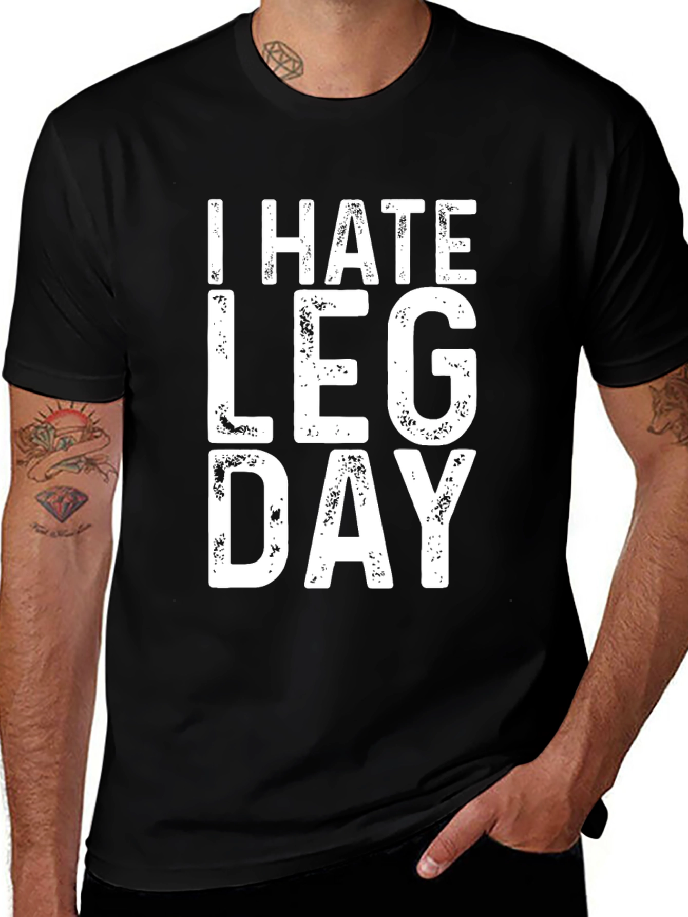 I Hate Leg Day Black T-Shirt