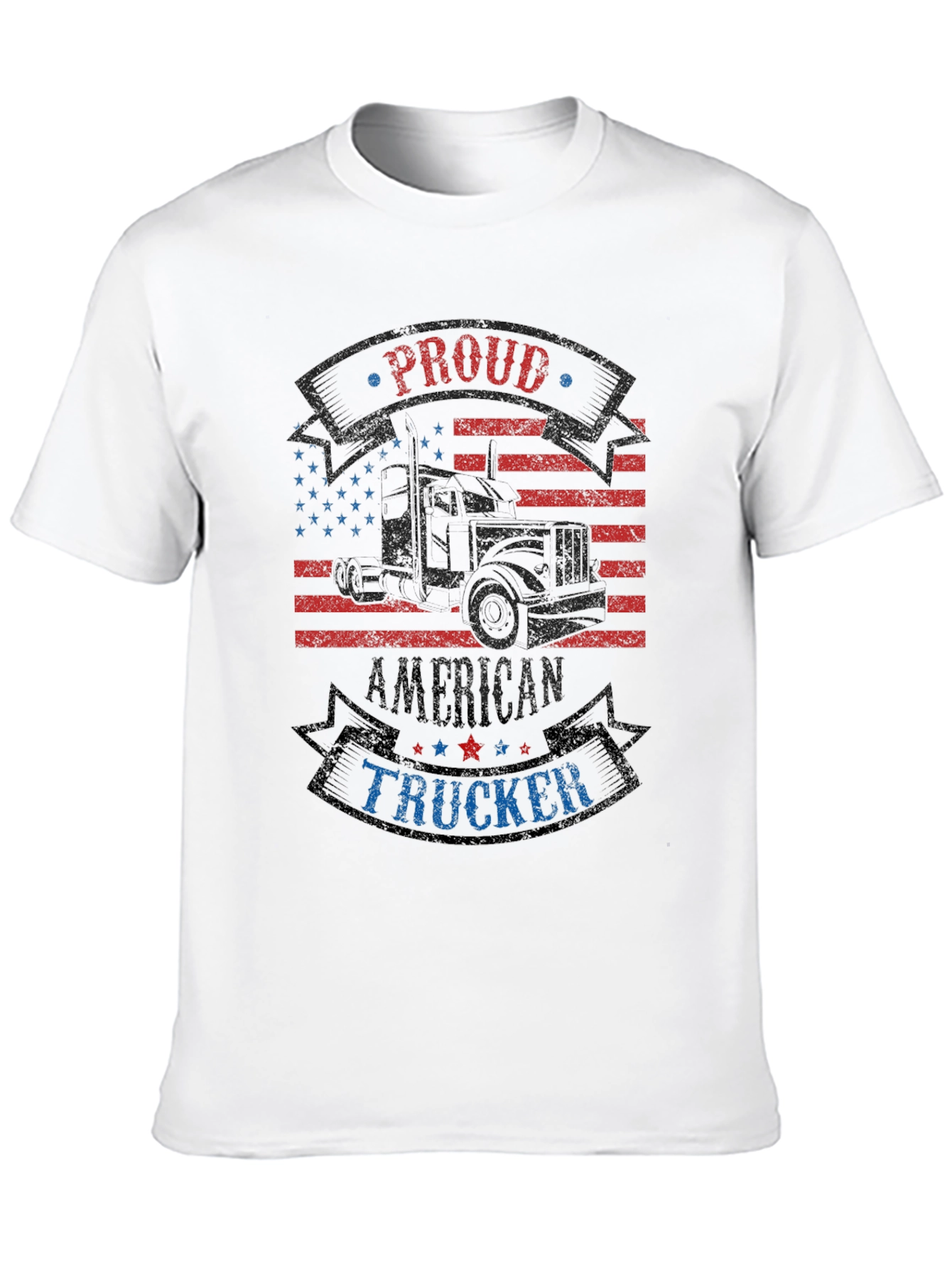 Proud American Trucker Graphic T-Shirt