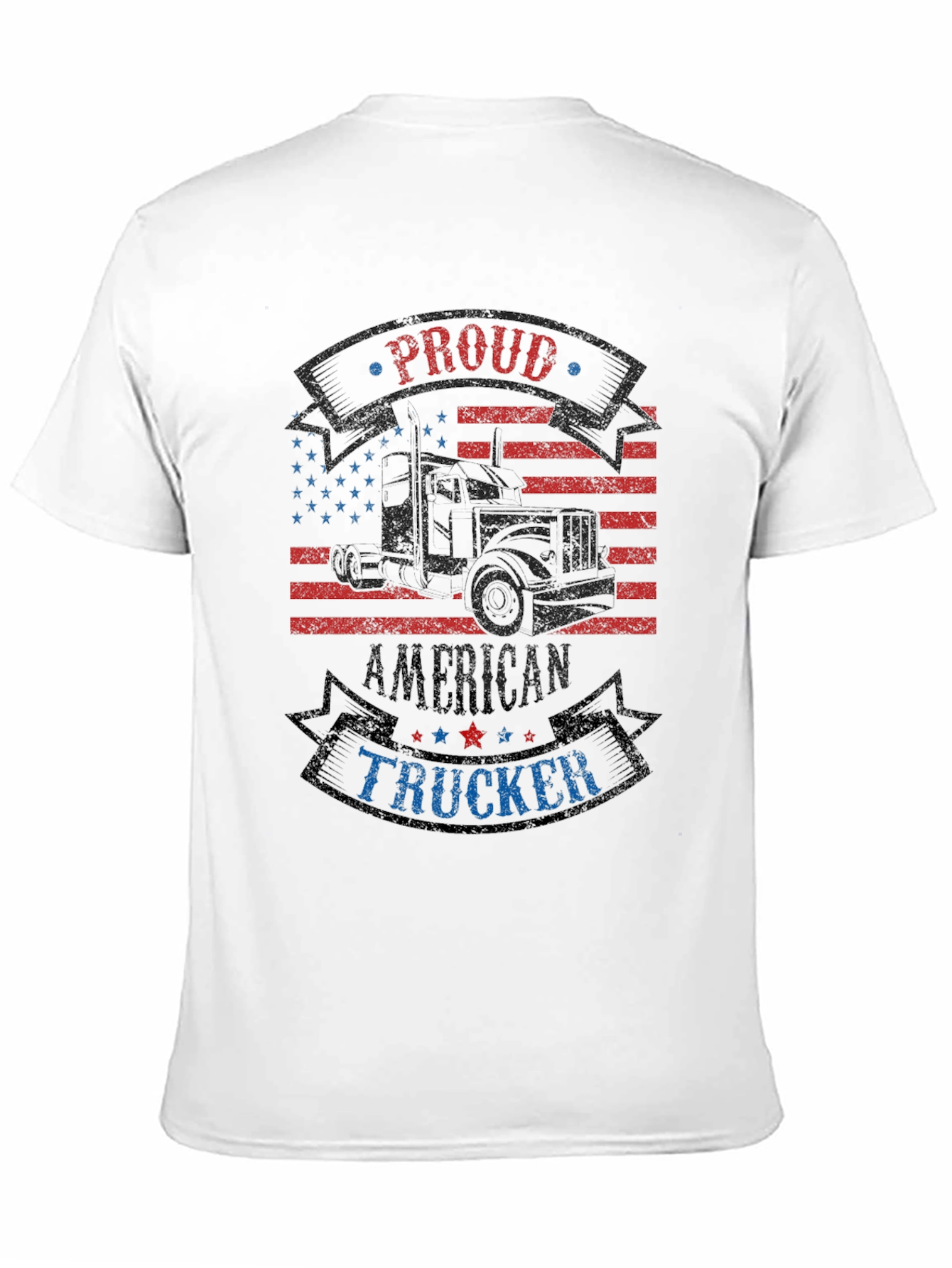 Proud American Trucker Graphic T-Shirt