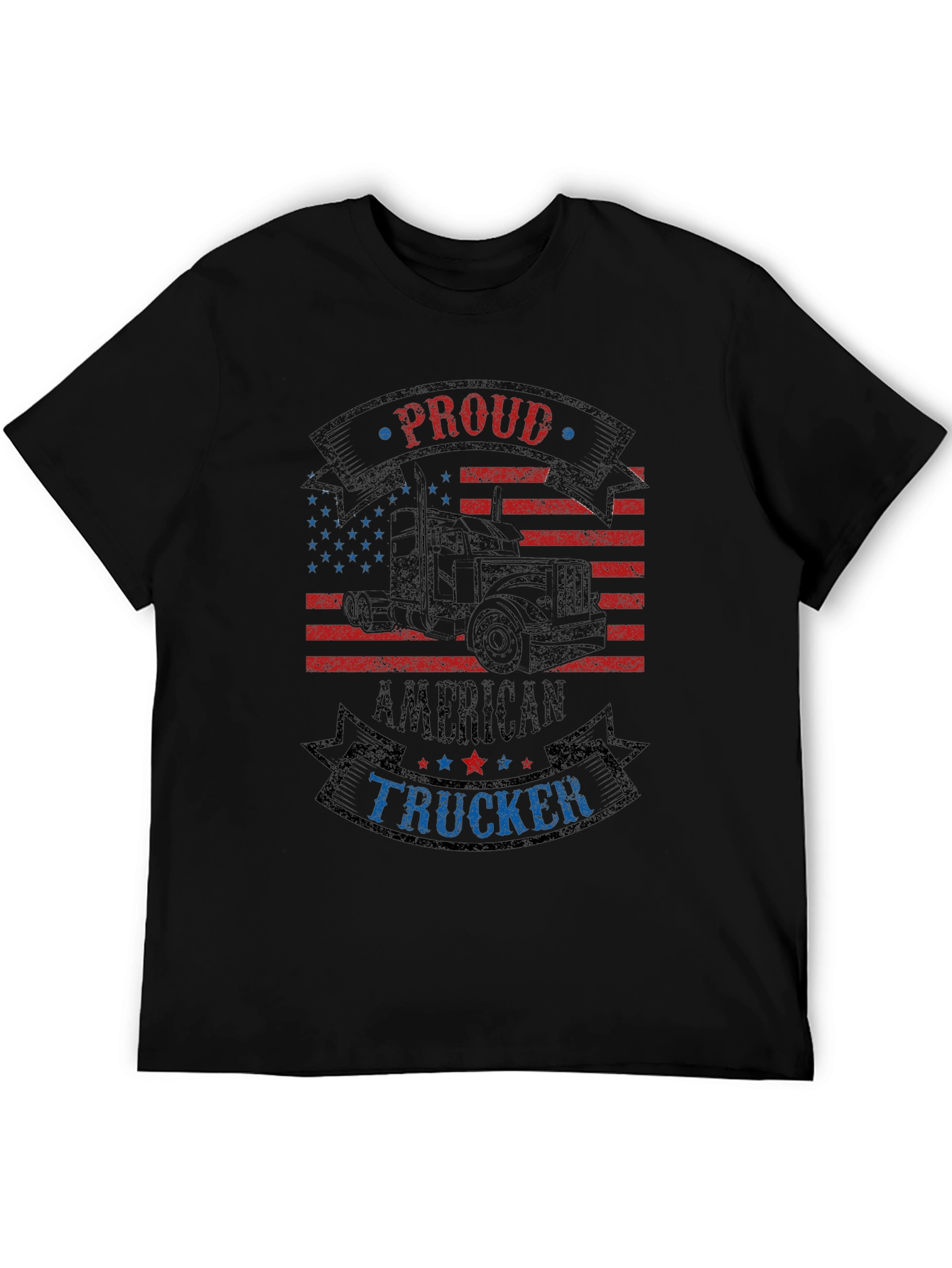 Proud American Trucker Graphic T-Shirt