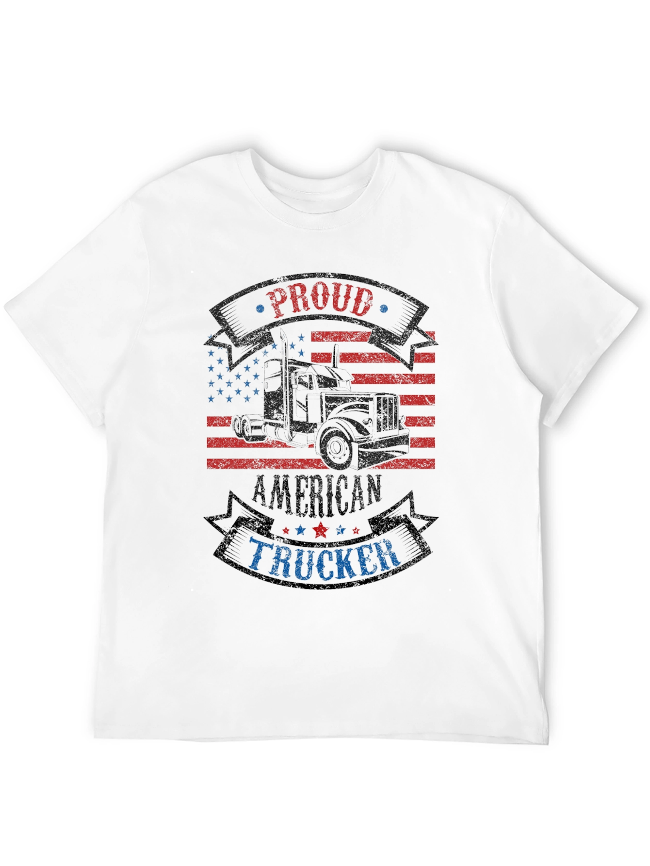 Proud American Trucker Graphic T-Shirt