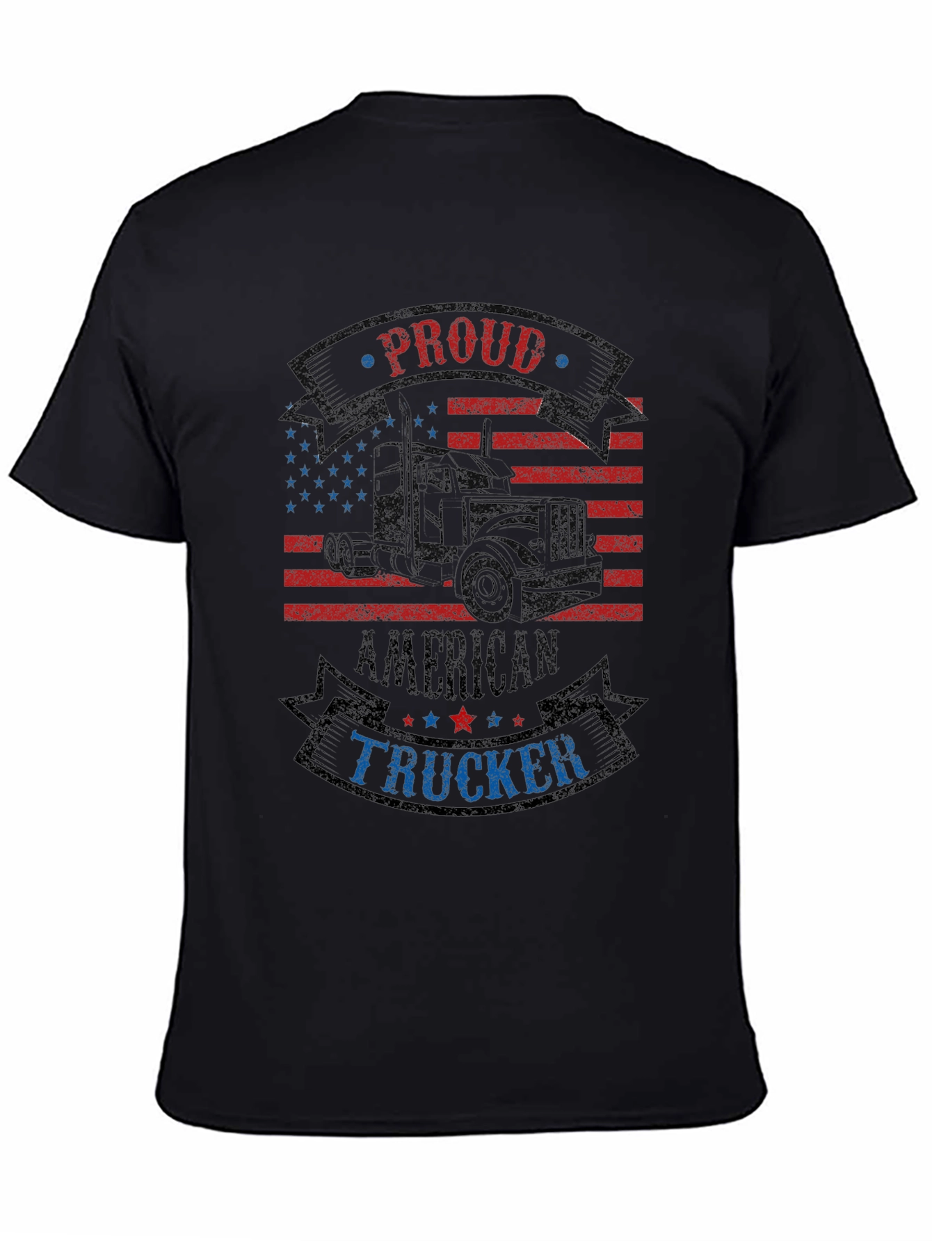 Proud American Trucker Graphic T-Shirt