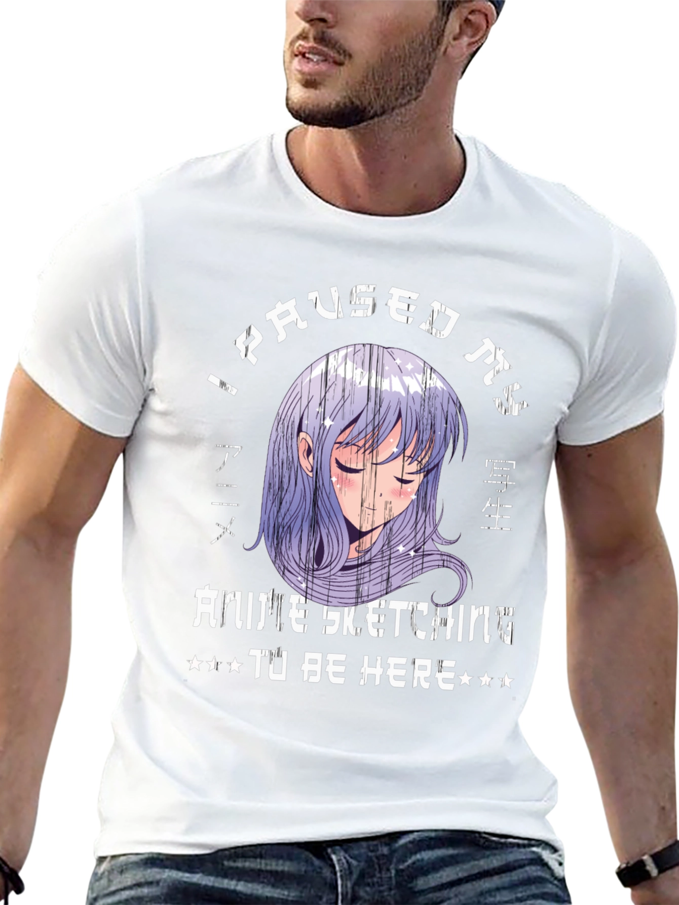 Anime Sketching Graphic Tee - Pause for Style
