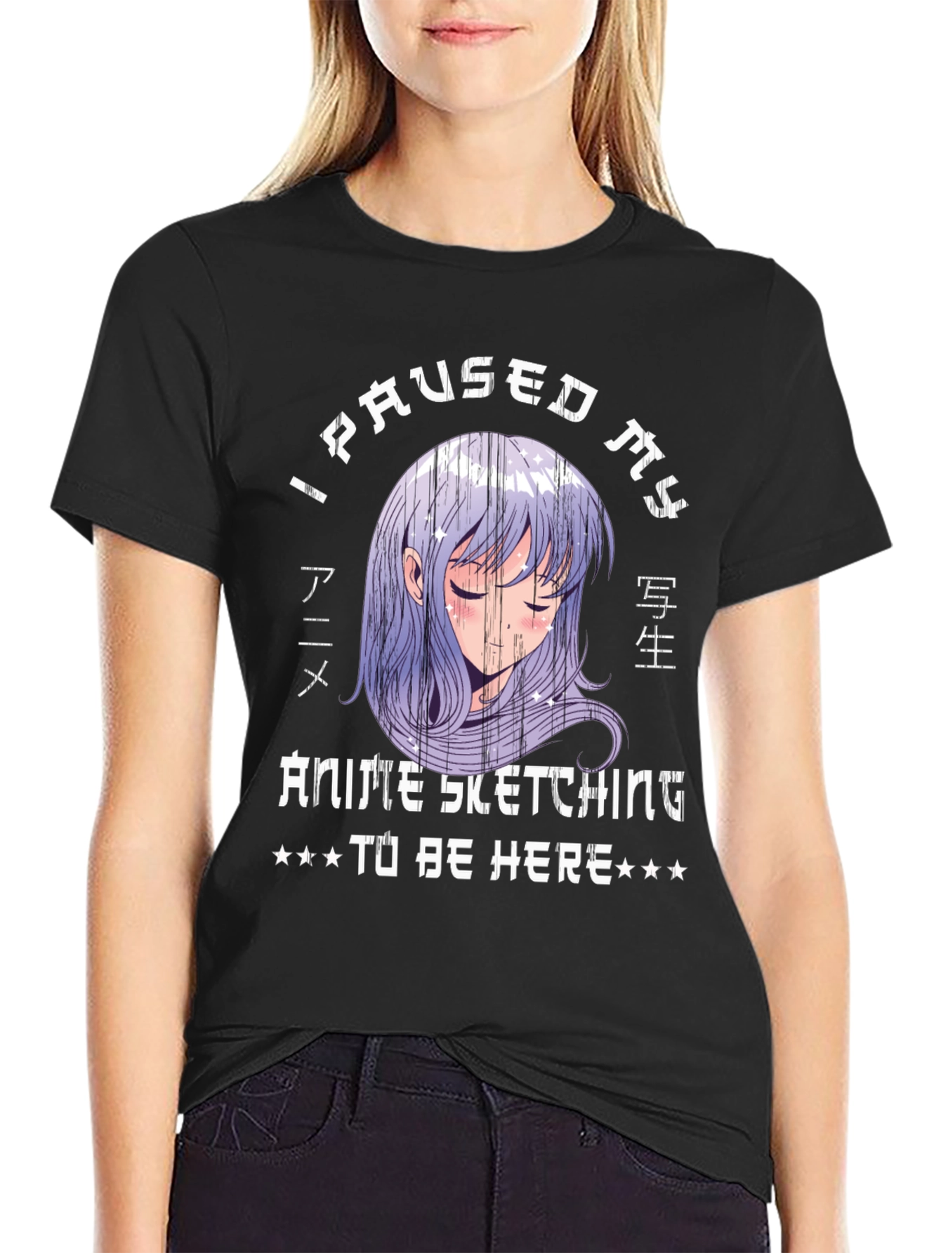 Anime Sketching Graphic Tee - Pause for Style