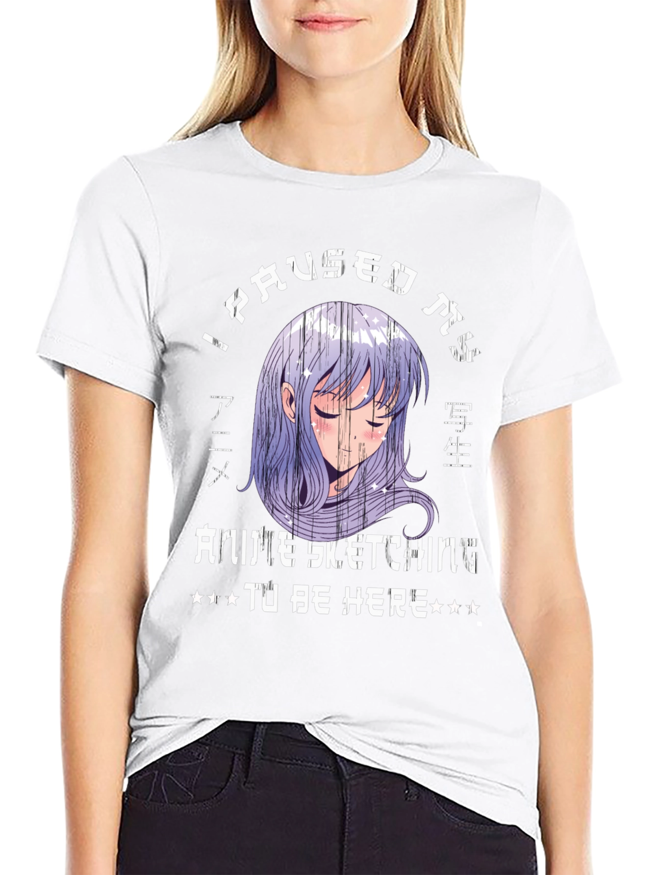 Anime Sketching Graphic Tee - Pause for Style
