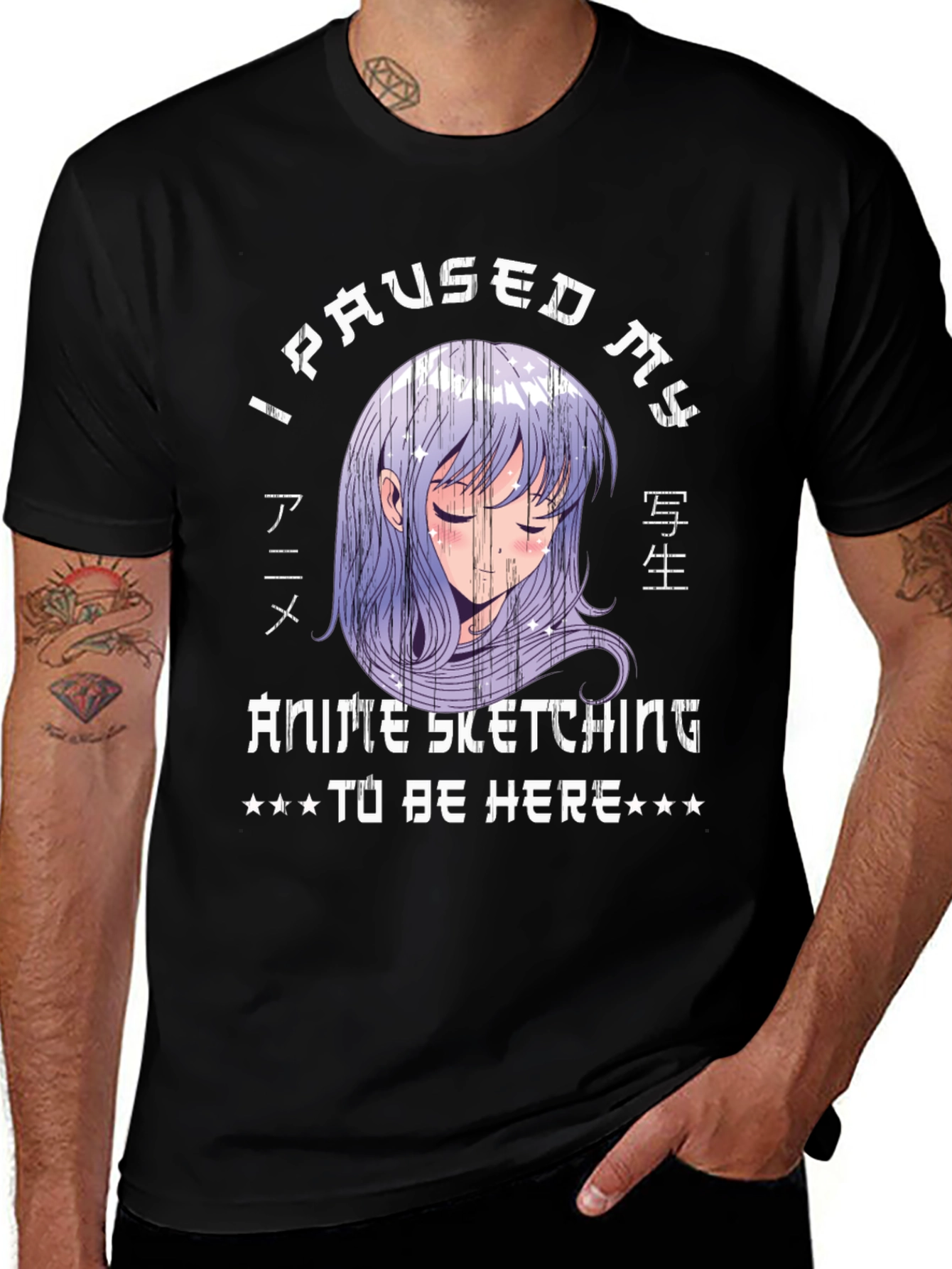 Anime Sketching Graphic Tee - Pause for Style