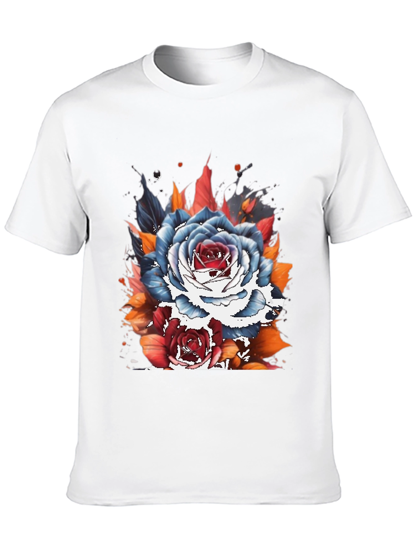 Floral Tattoo Style Graphic Tee - Unique Streetwear