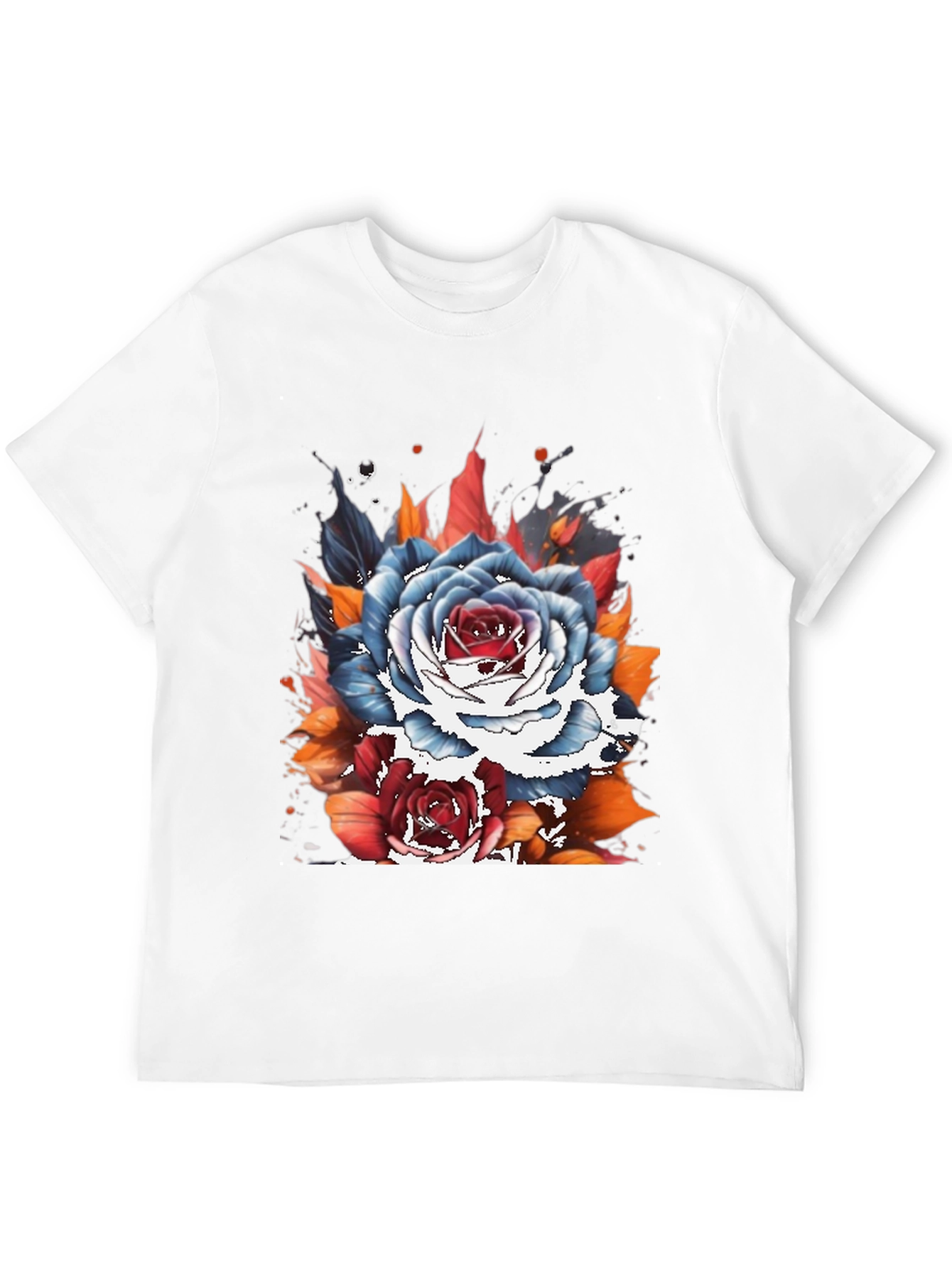 Floral Tattoo Style Graphic Tee - Unique Streetwear