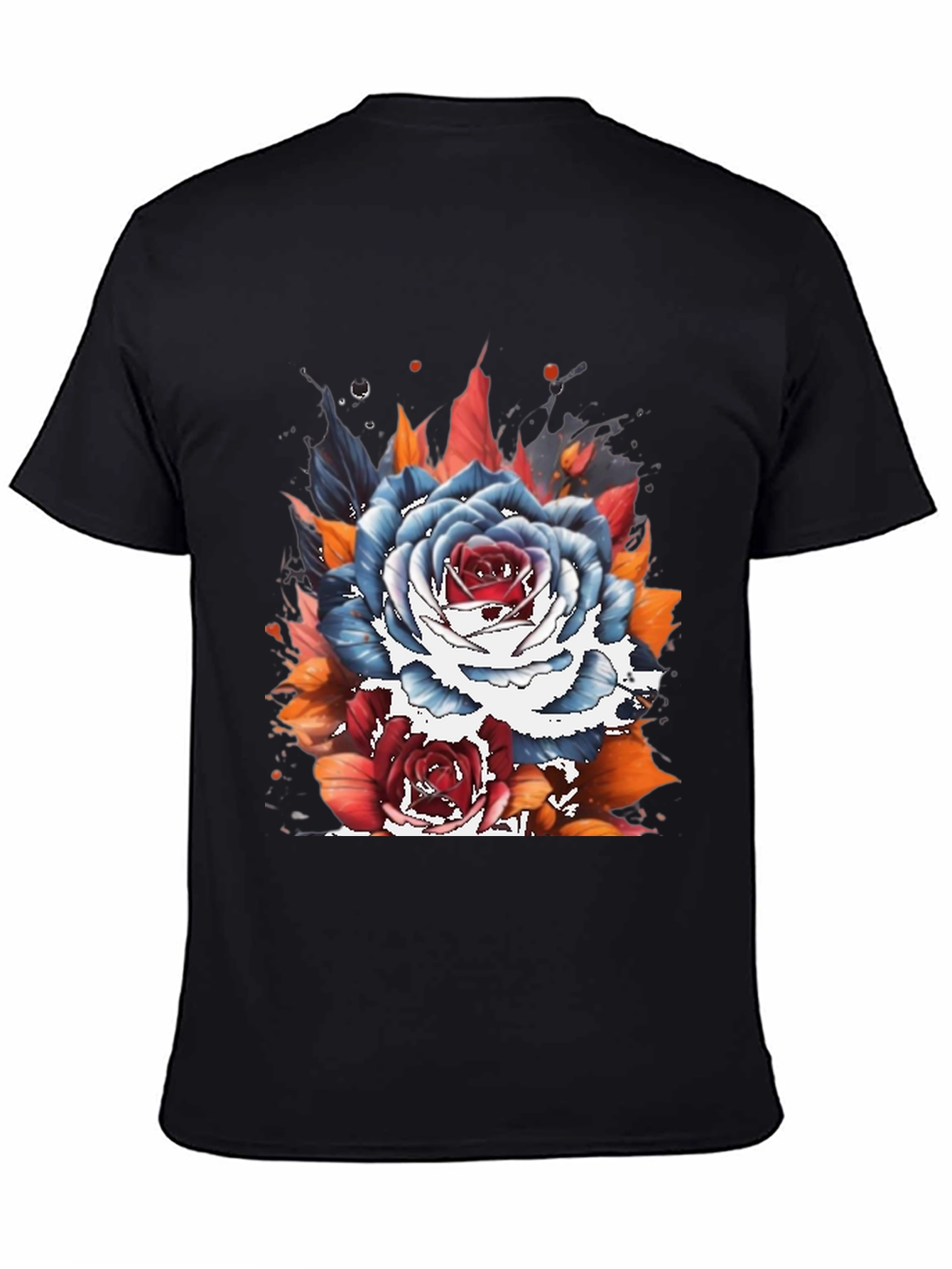 Floral Tattoo Style Graphic Tee - Unique Streetwear