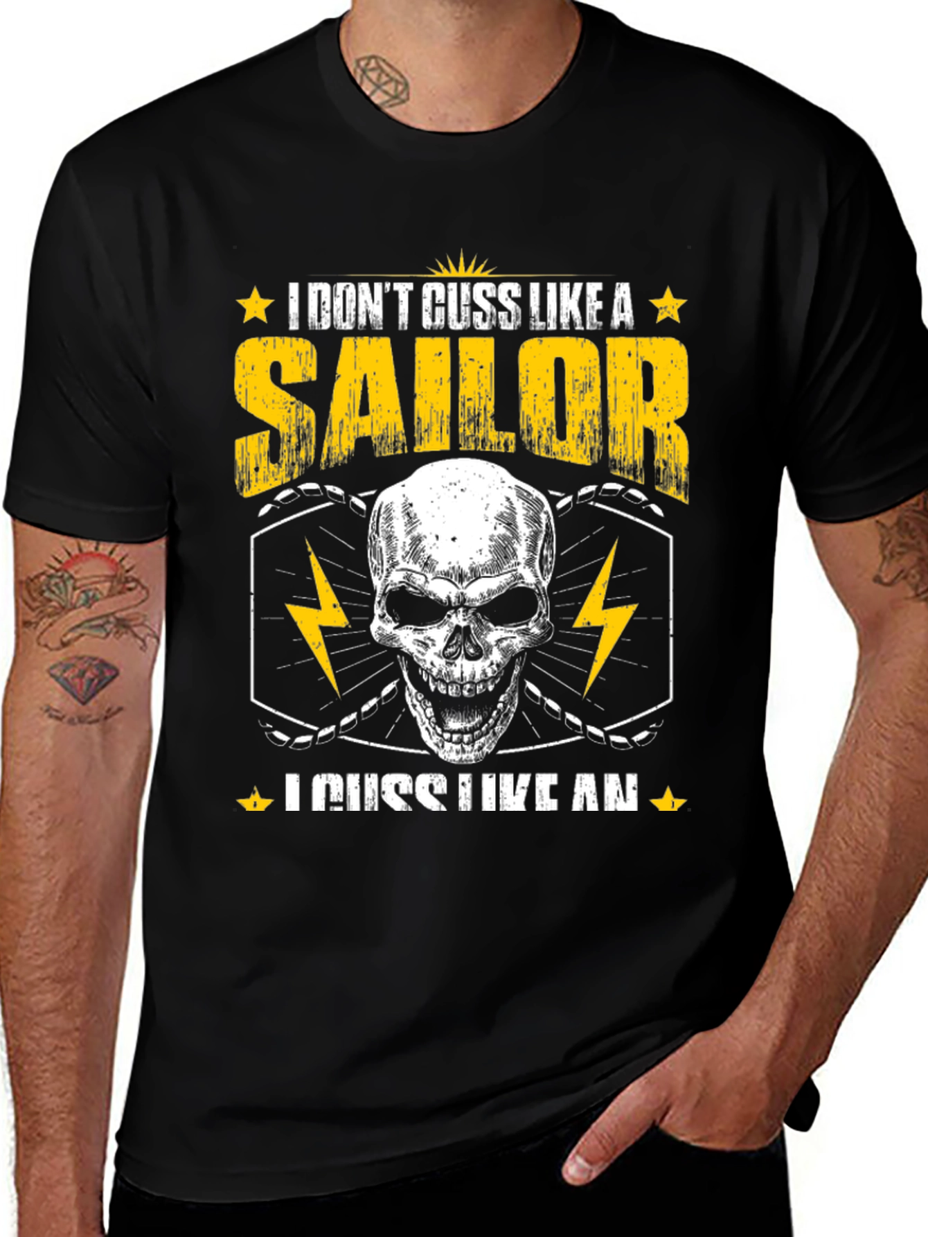 I Dont Cuss Like A Sailor Skull T-Shirt
