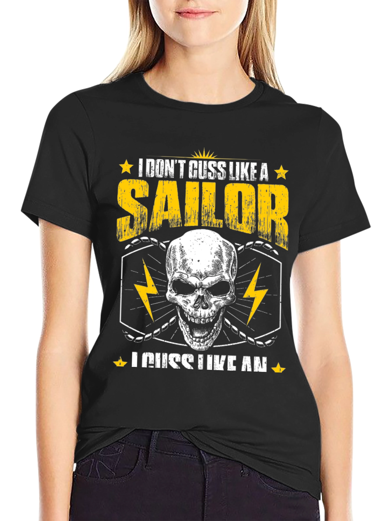 I Dont Cuss Like A Sailor Skull T-Shirt