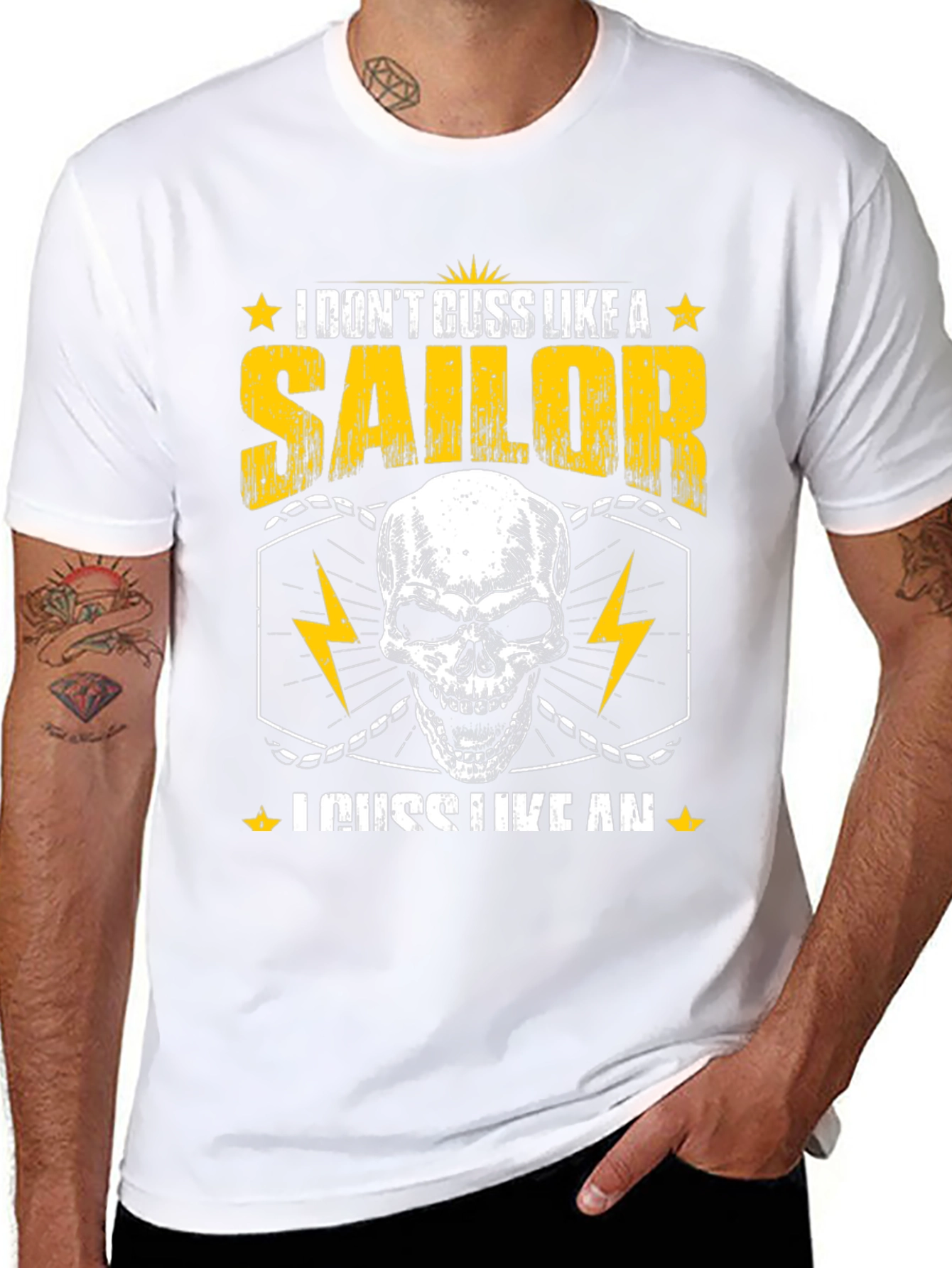 I Dont Cuss Like A Sailor Skull T-Shirt