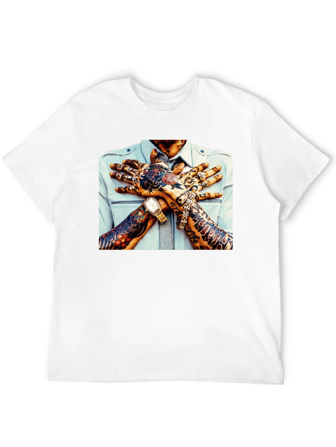 Tattoo Hands Graphic Black T-Shirt