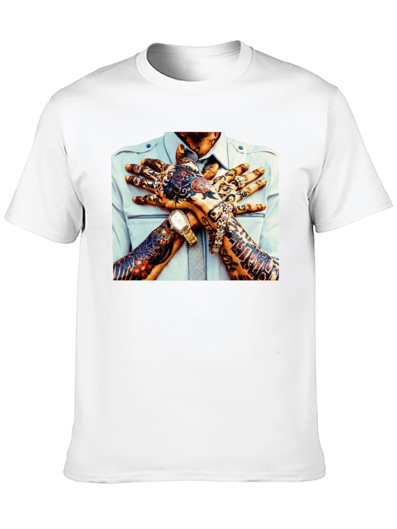 Tattoo Hands Graphic Black T-Shirt