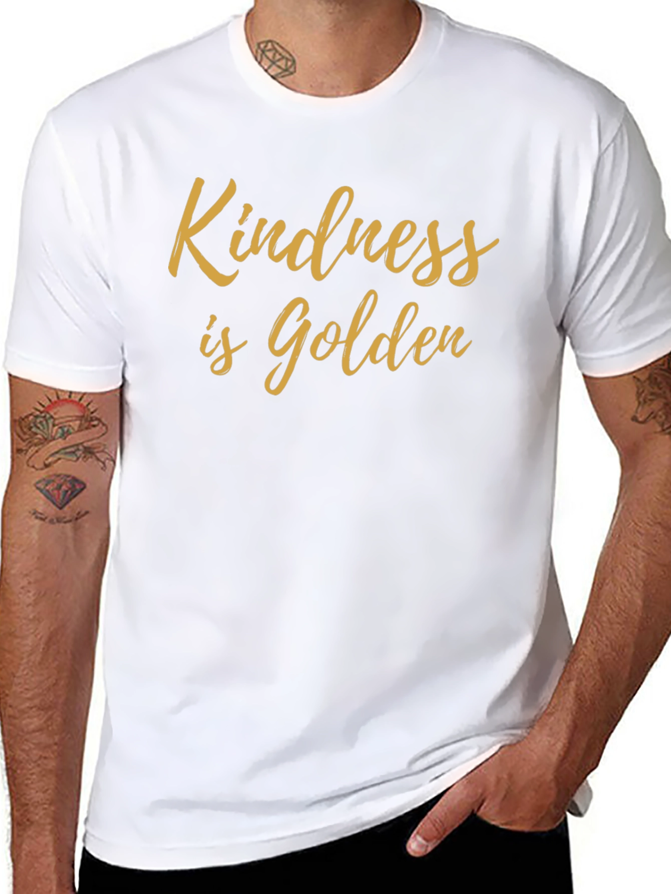 Kindness is Golden Black Graphic T-Shirt